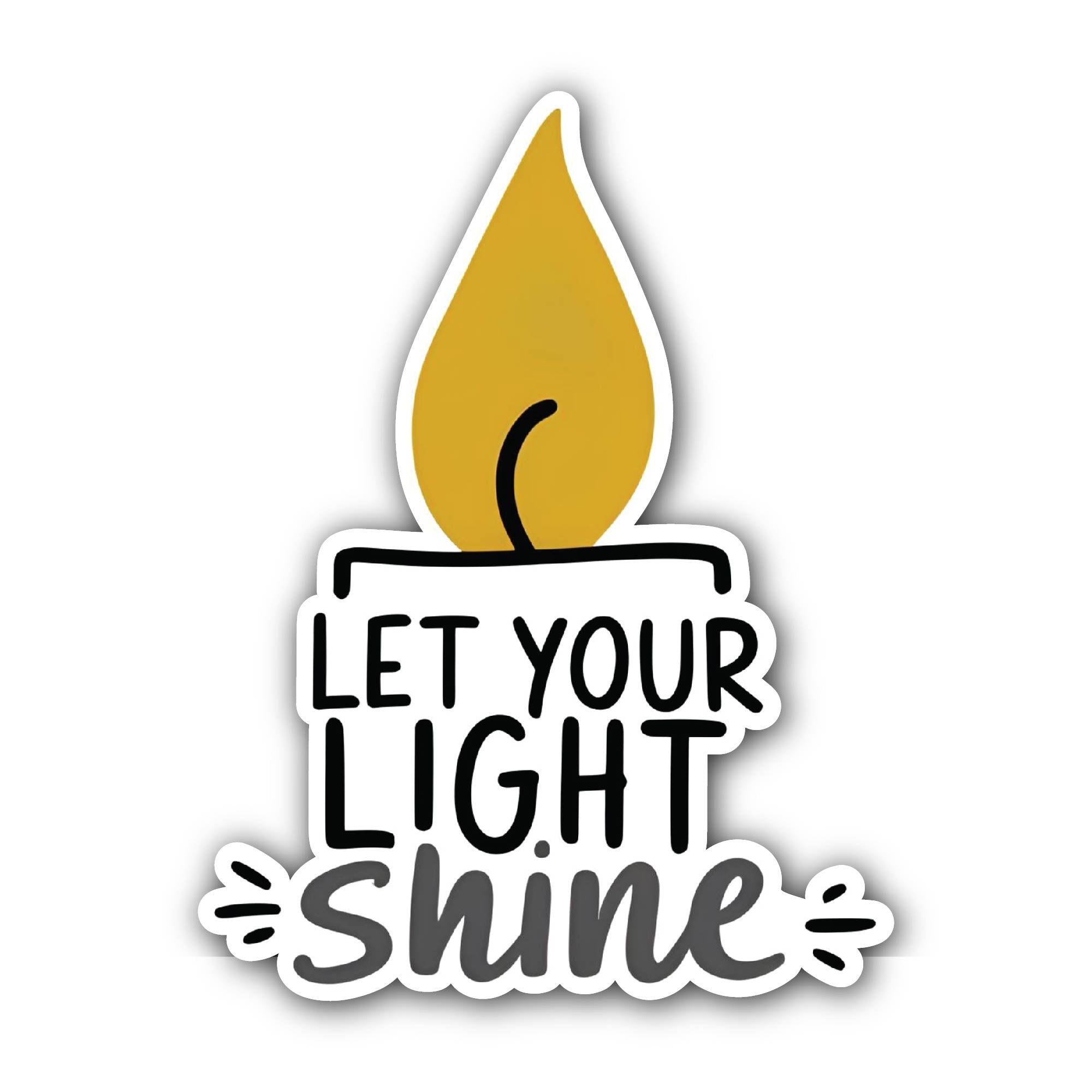 Let Your Light Shine Sticker, Waterproof Vinyl Decal Sticker Indoor Or Outdoor 2 (Pieces) 3" and 5"