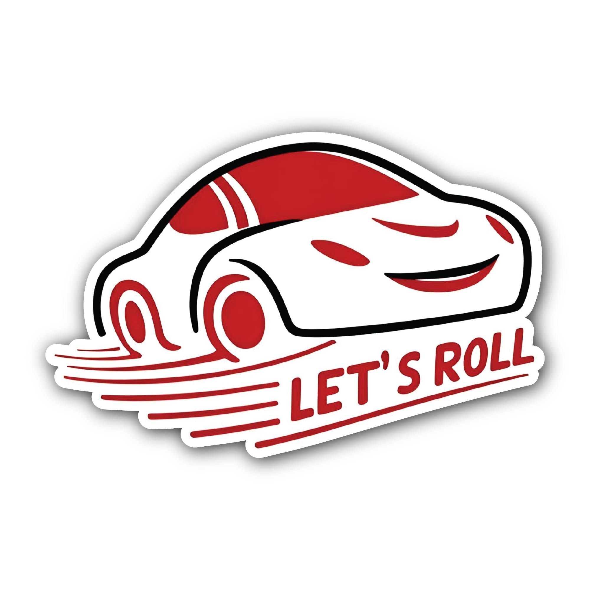 Let's Roll Car Sticker, Waterproof Vinyl Decal Sticker Indoor Or Outdoor 2 (Pieces) 3" and 5"