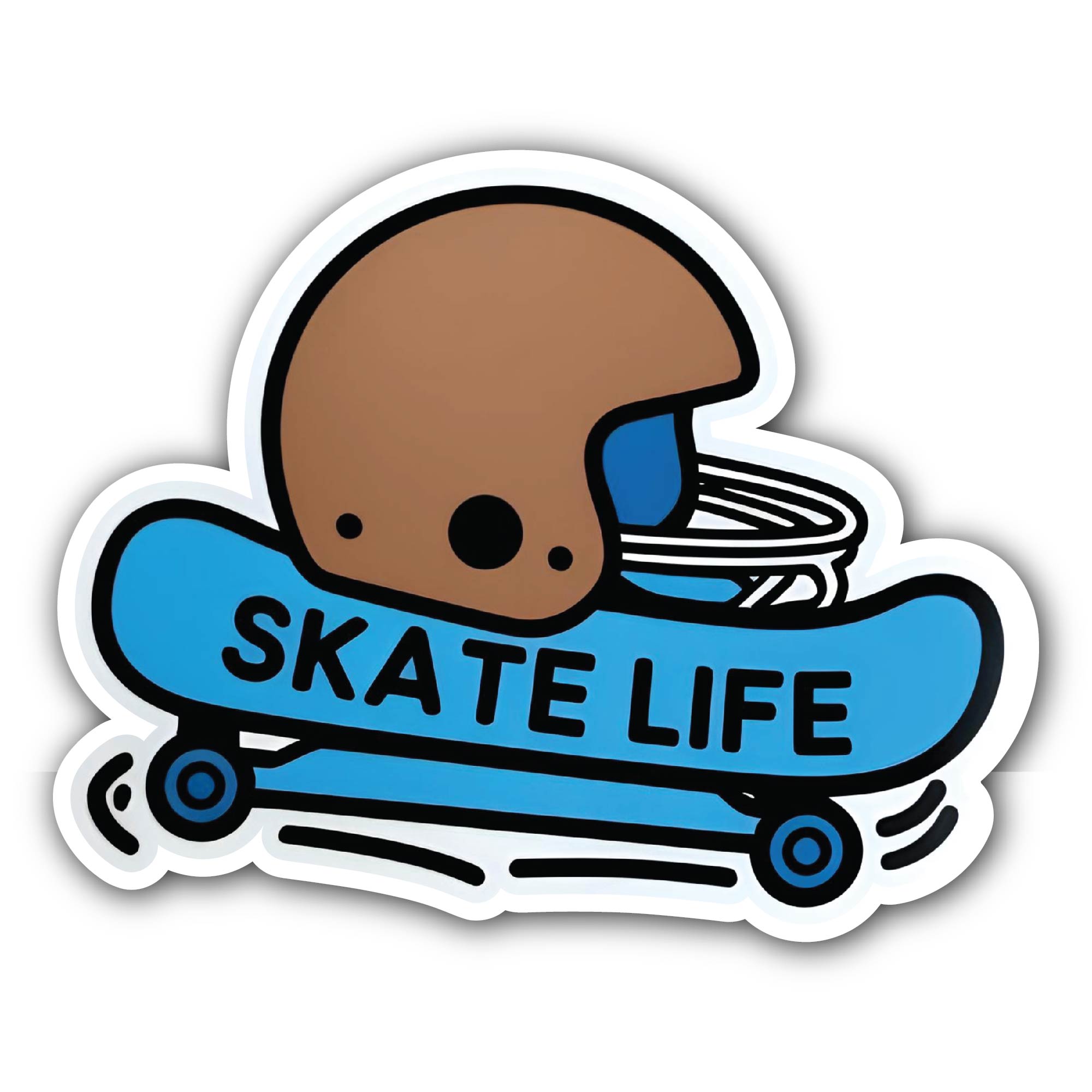 Skate Life Sticker, Waterproof Vinyl Decal Sticker Indoor Or Outdoor 2 (Pieces) 3" and 5"