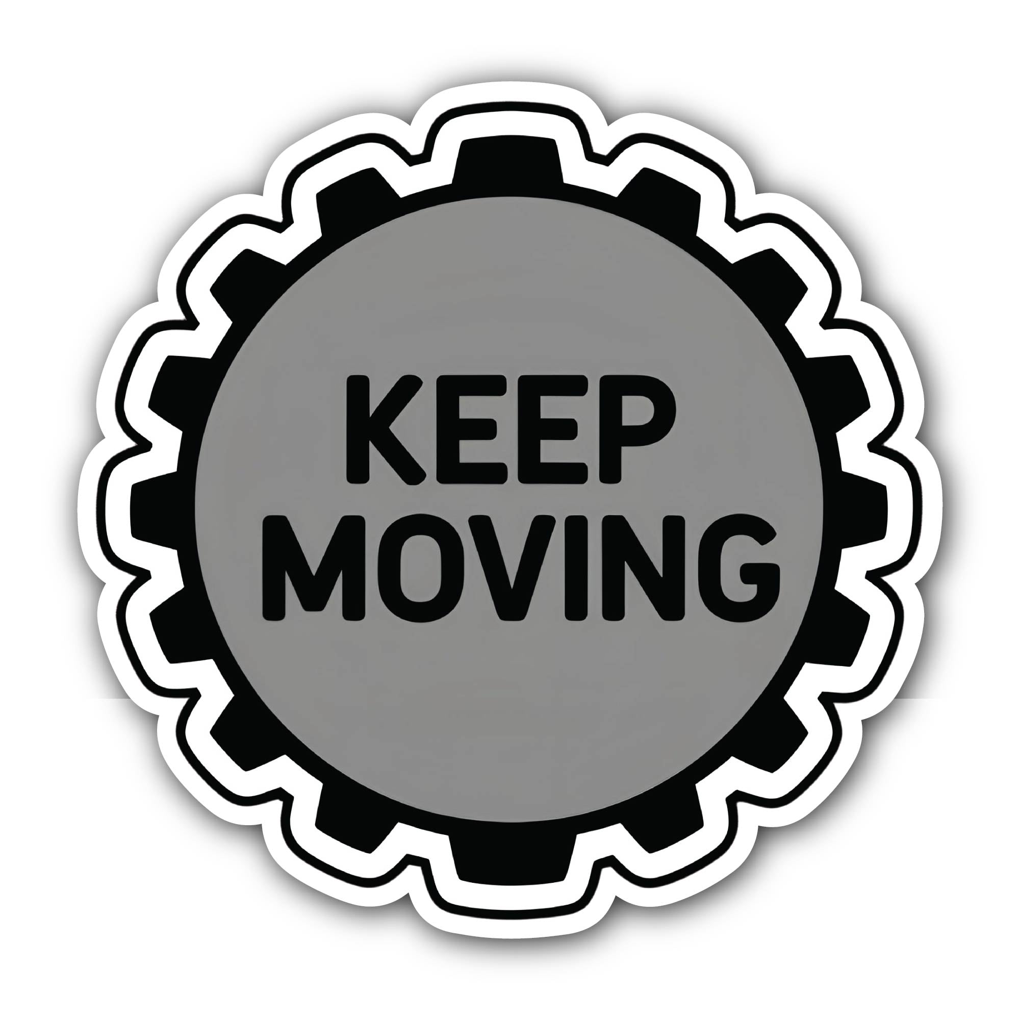 Keep Moving Sticker, Waterproof Vinyl Decal Sticker Indoor Or Outdoor 2 (Pieces) 3" and 5"