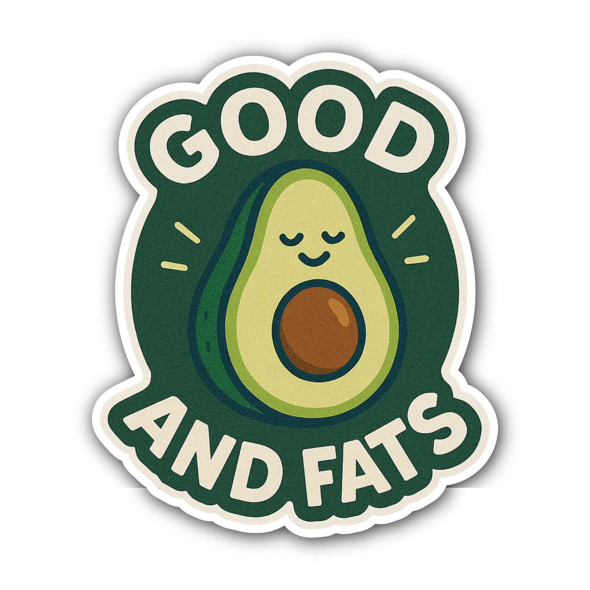 Good & Fats Sticker, Waterproof Vinyl Decal Sticker Indoor Or Outdoor 2 (Pieces) 3" and 5"