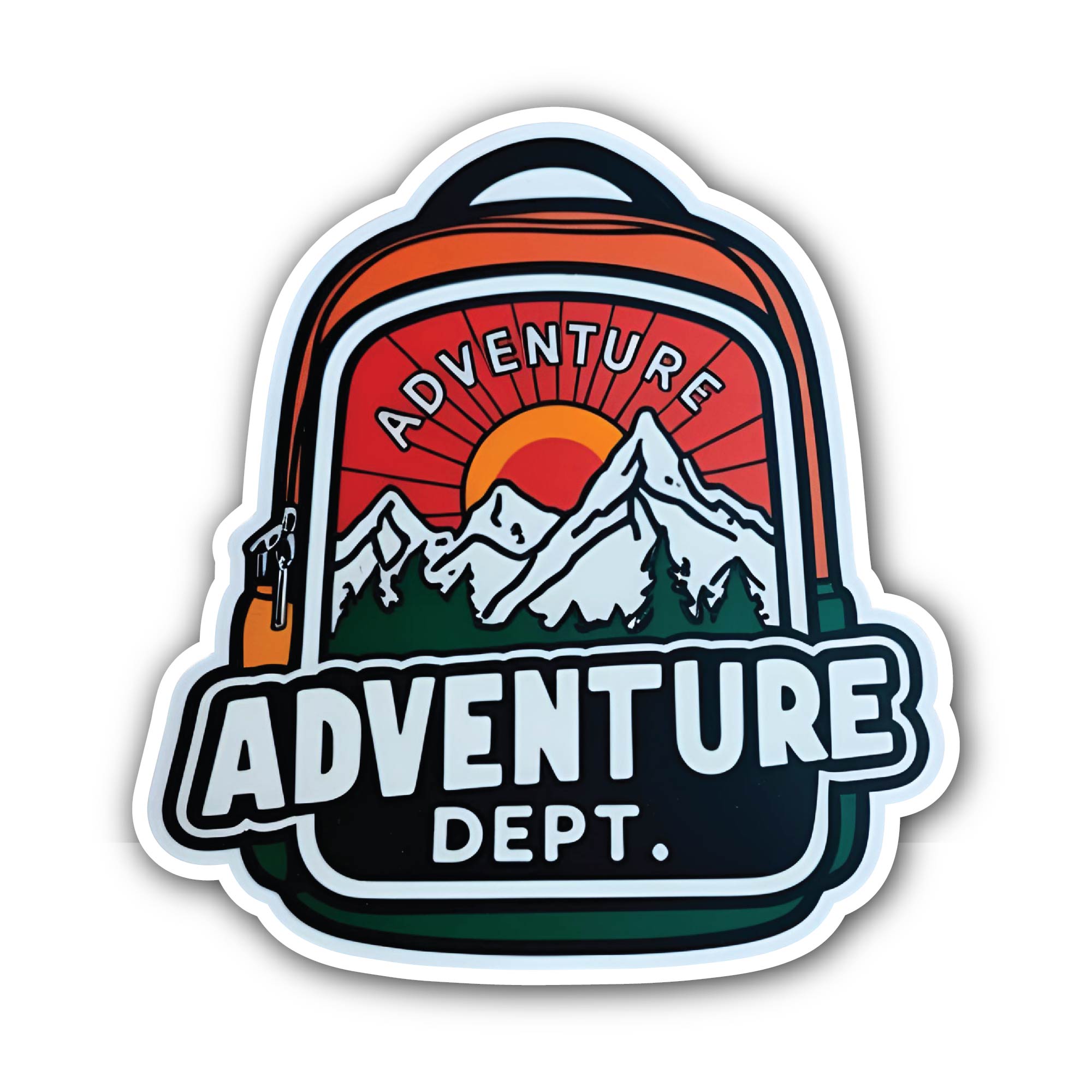 Adventure Sticker, Waterproof Vinyl Decal Sticker Indoor Or Outdoor 2 (Pieces) 3" and 5"