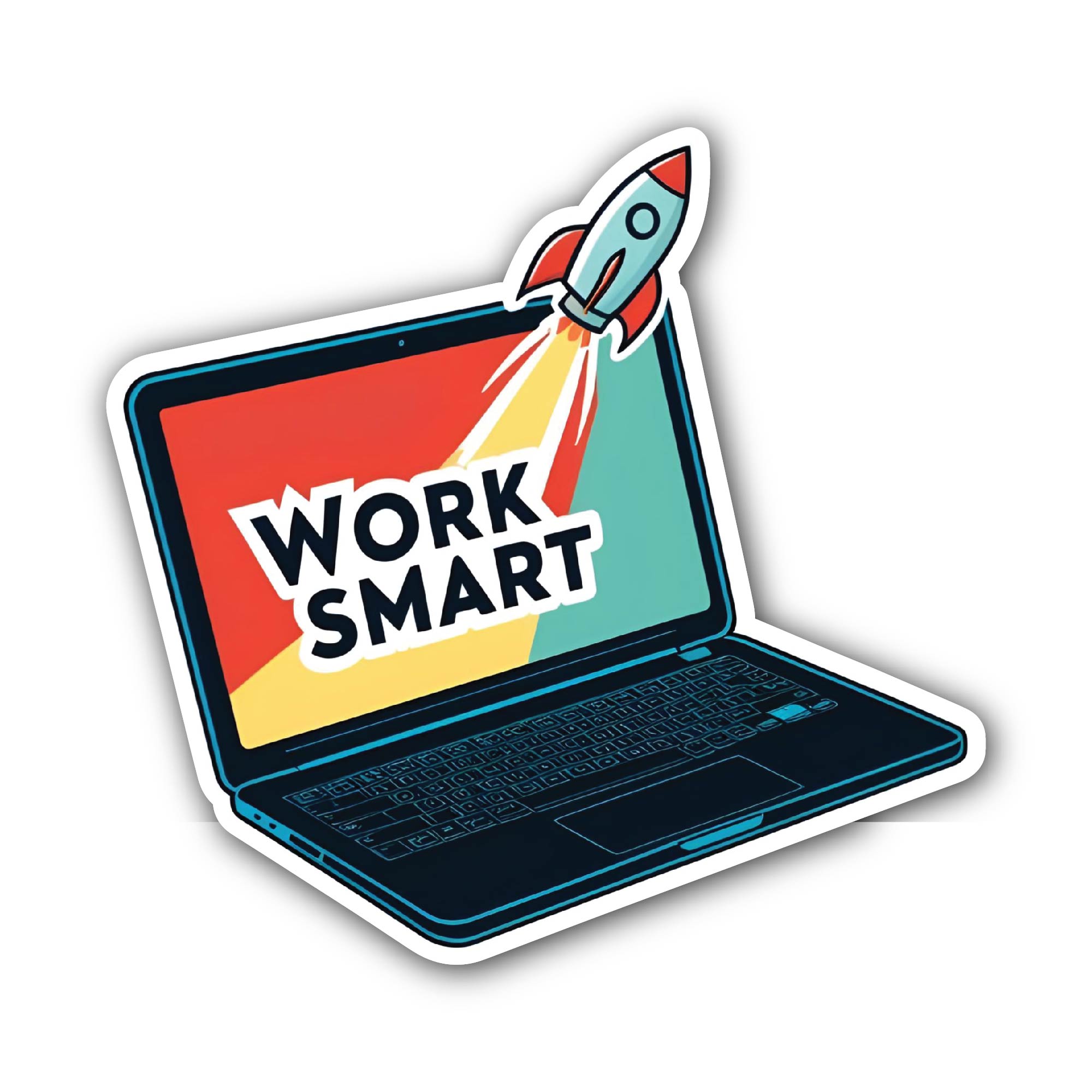 Work Smart Sticker, Waterproof Vinyl Decal Sticker Indoor Or Outdoor 2 (Pieces) 3" and 5"