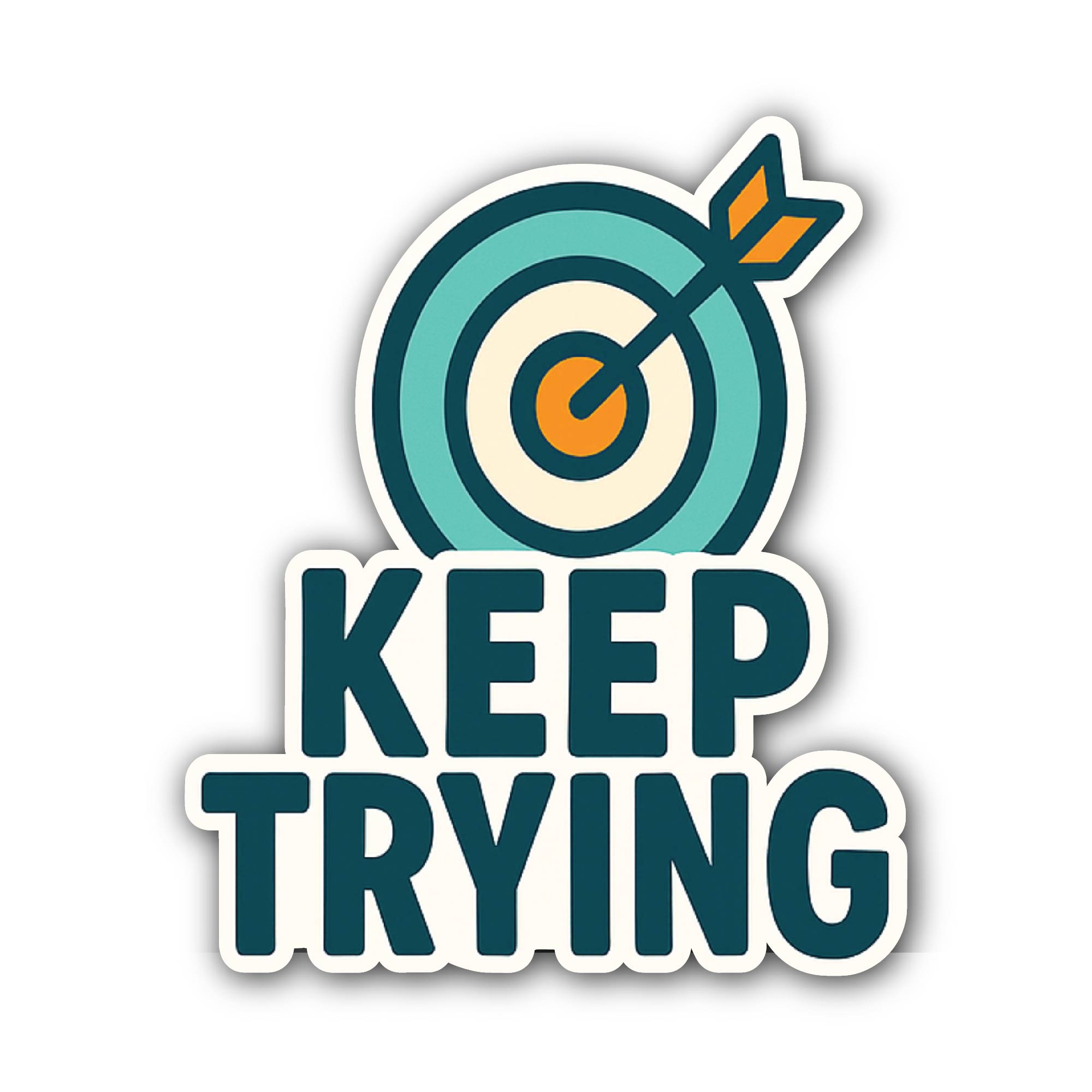 Keep Trying Sticker, Waterproof Vinyl Decal Sticker Indoor Or Outdoor 2 (Pieces) 3" and 5"
