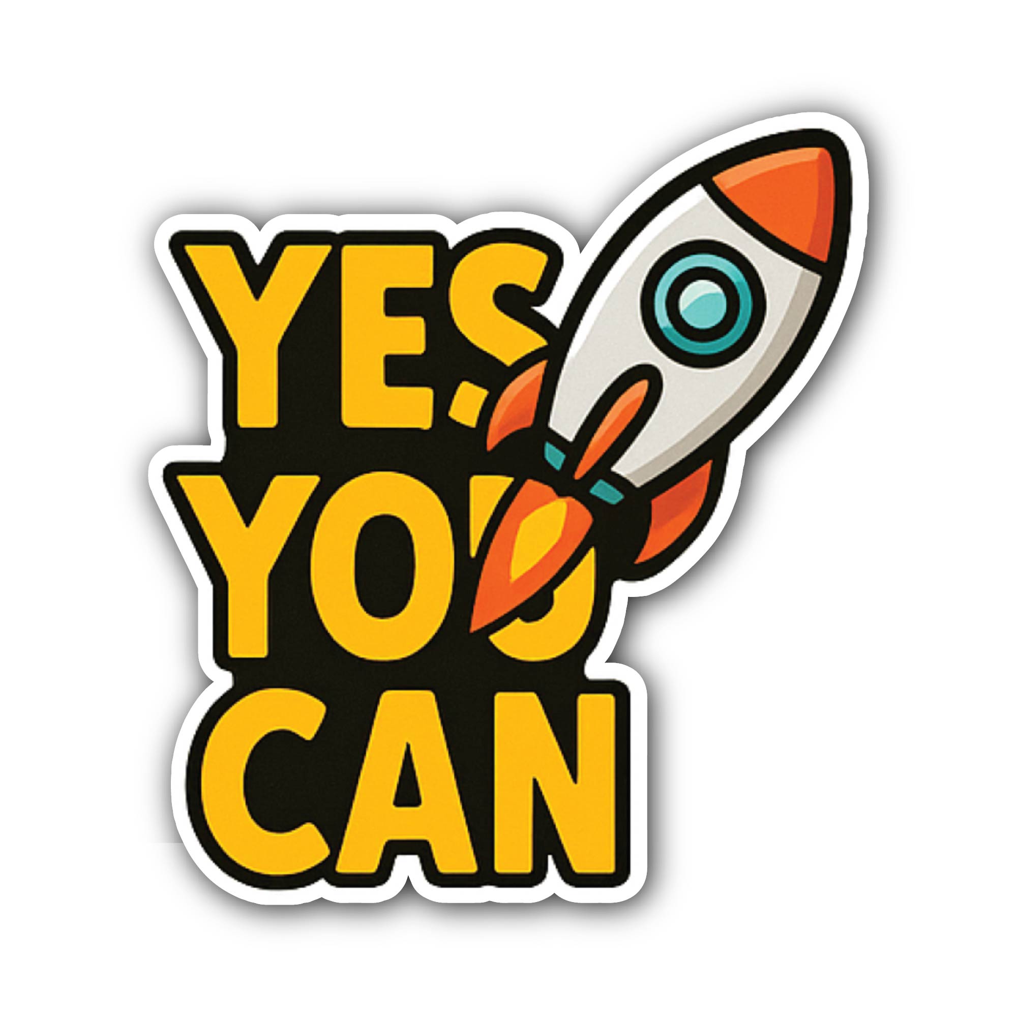 Yes You Can Sticker, Waterproof Vinyl Decal Sticker Indoor Or Outdoor 2 (Pieces) 3" and 5"