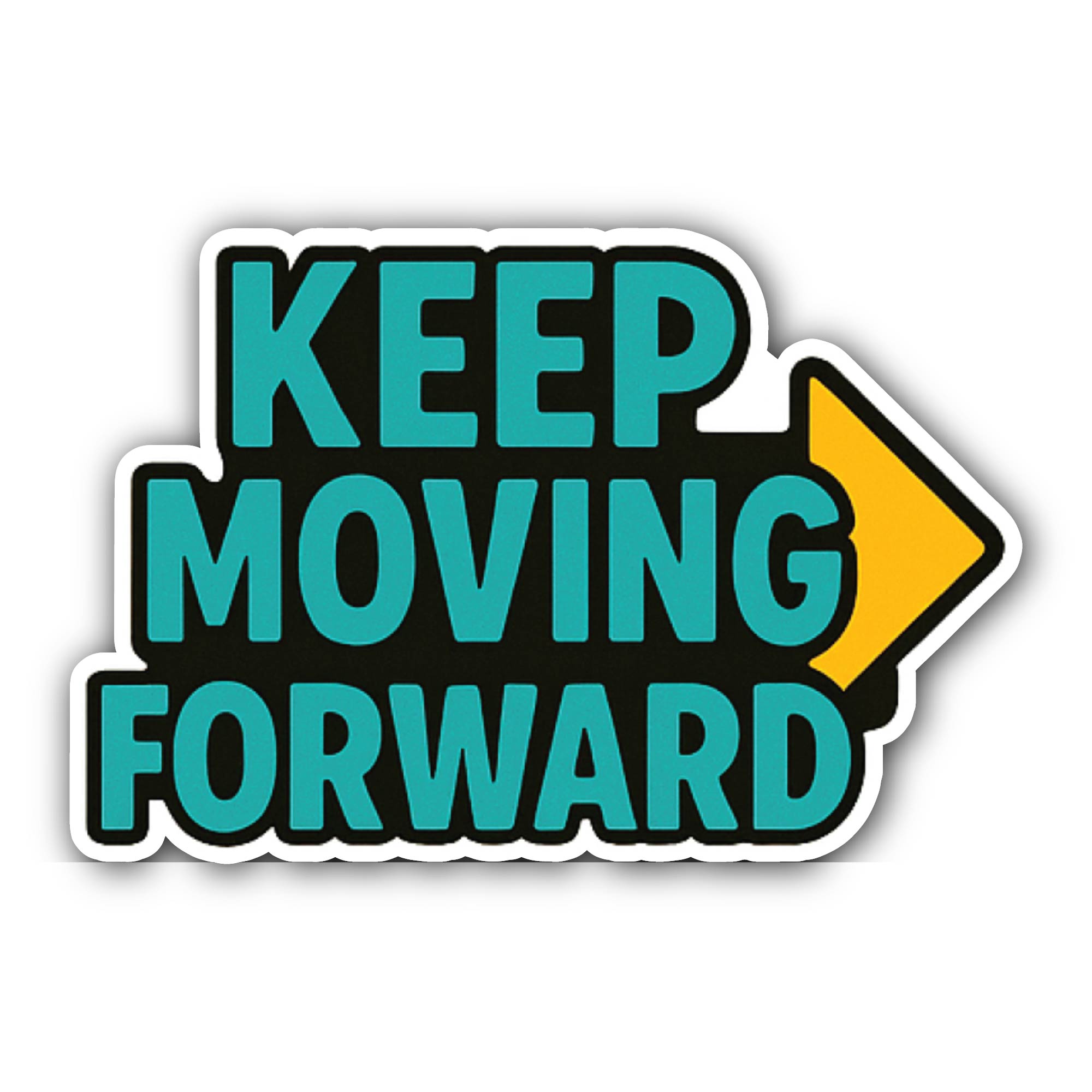 Keep Moving Forward Sticker, Waterproof Vinyl Decal Sticker Indoor Or Outdoor 2 (Pieces) 3" and 5"