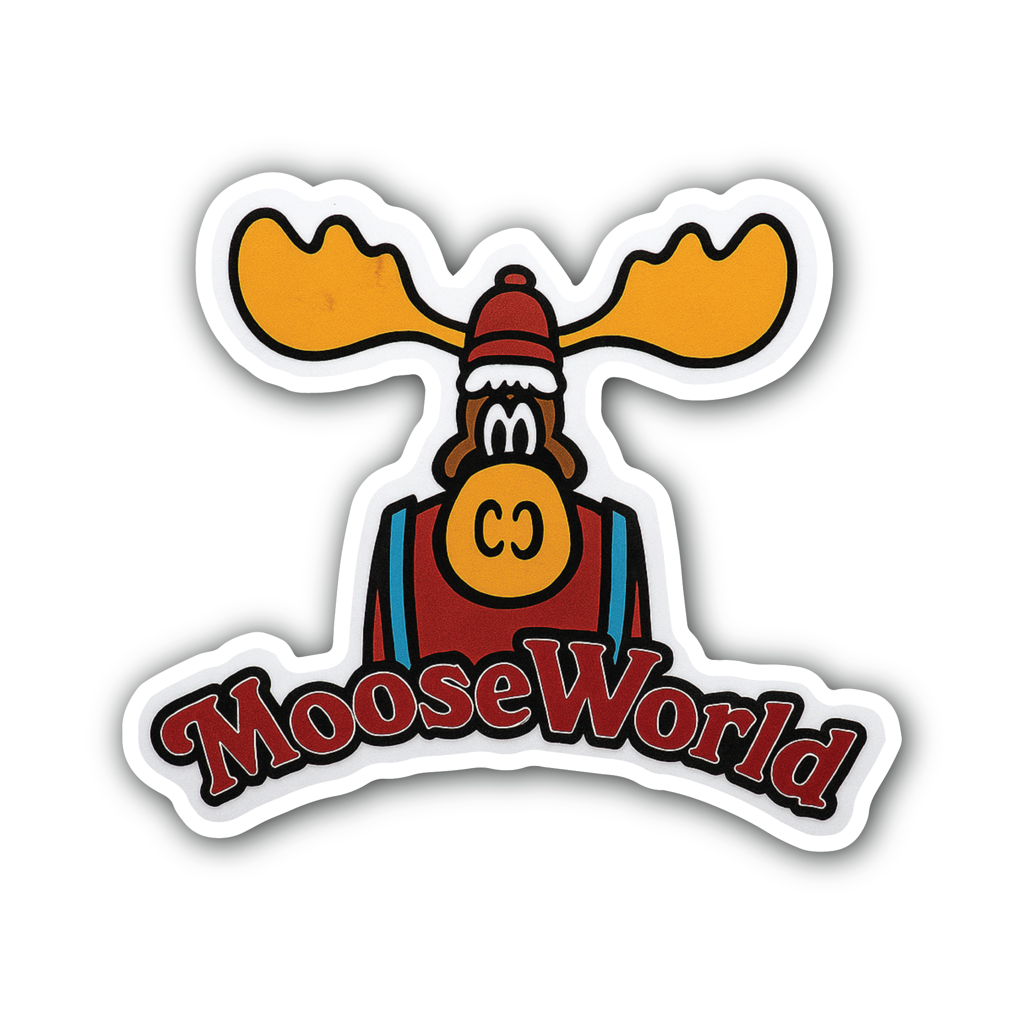 Moose World Sticker, Waterproof Vinyl Decal Sticker Indoor Or Outdoor 2 (Pieces) 3" and 5"