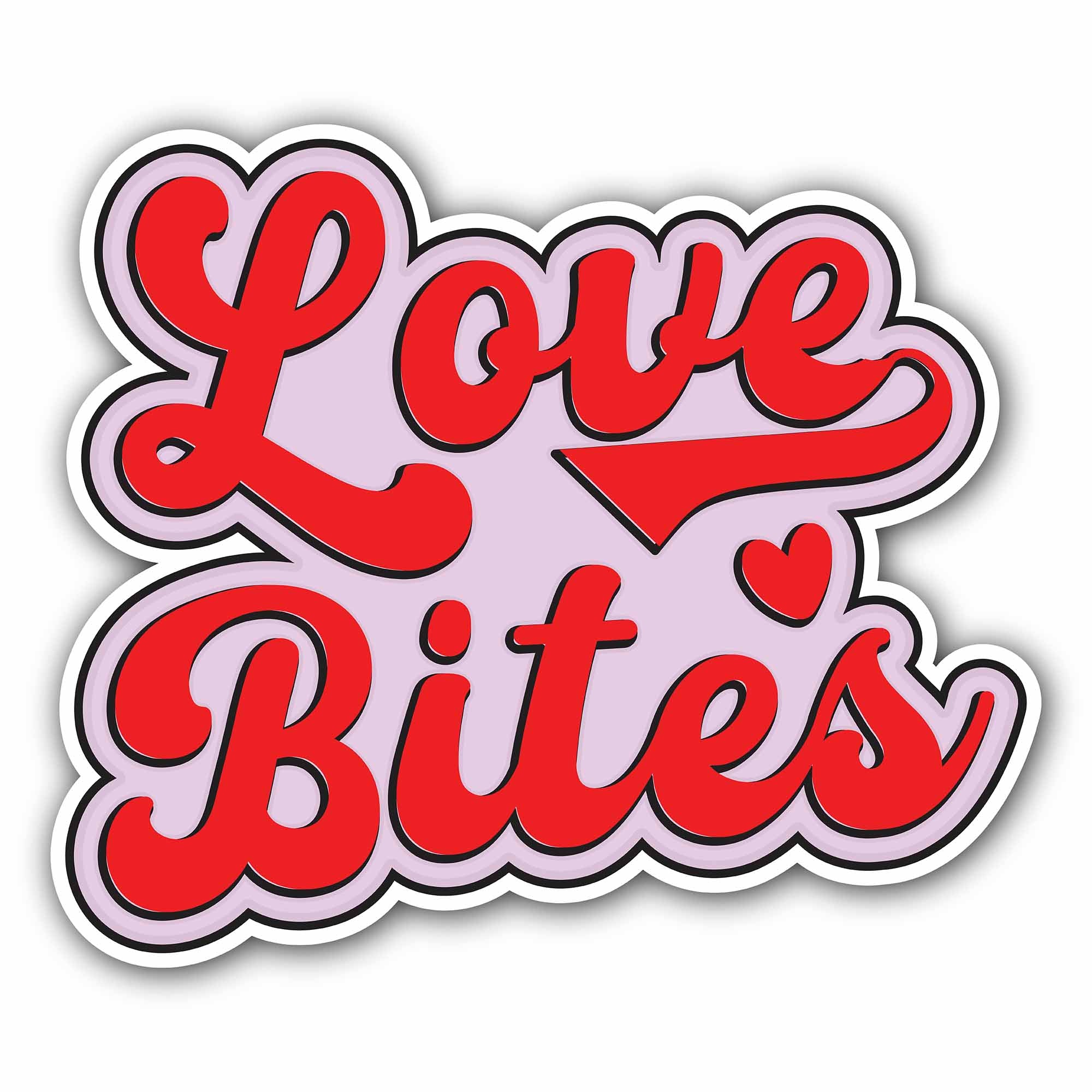 Red Color Love Message Sticker, Waterproof Vinyl Decal Sticker Indoor Or Outdoor 2 (Pieces) 3" and 5"