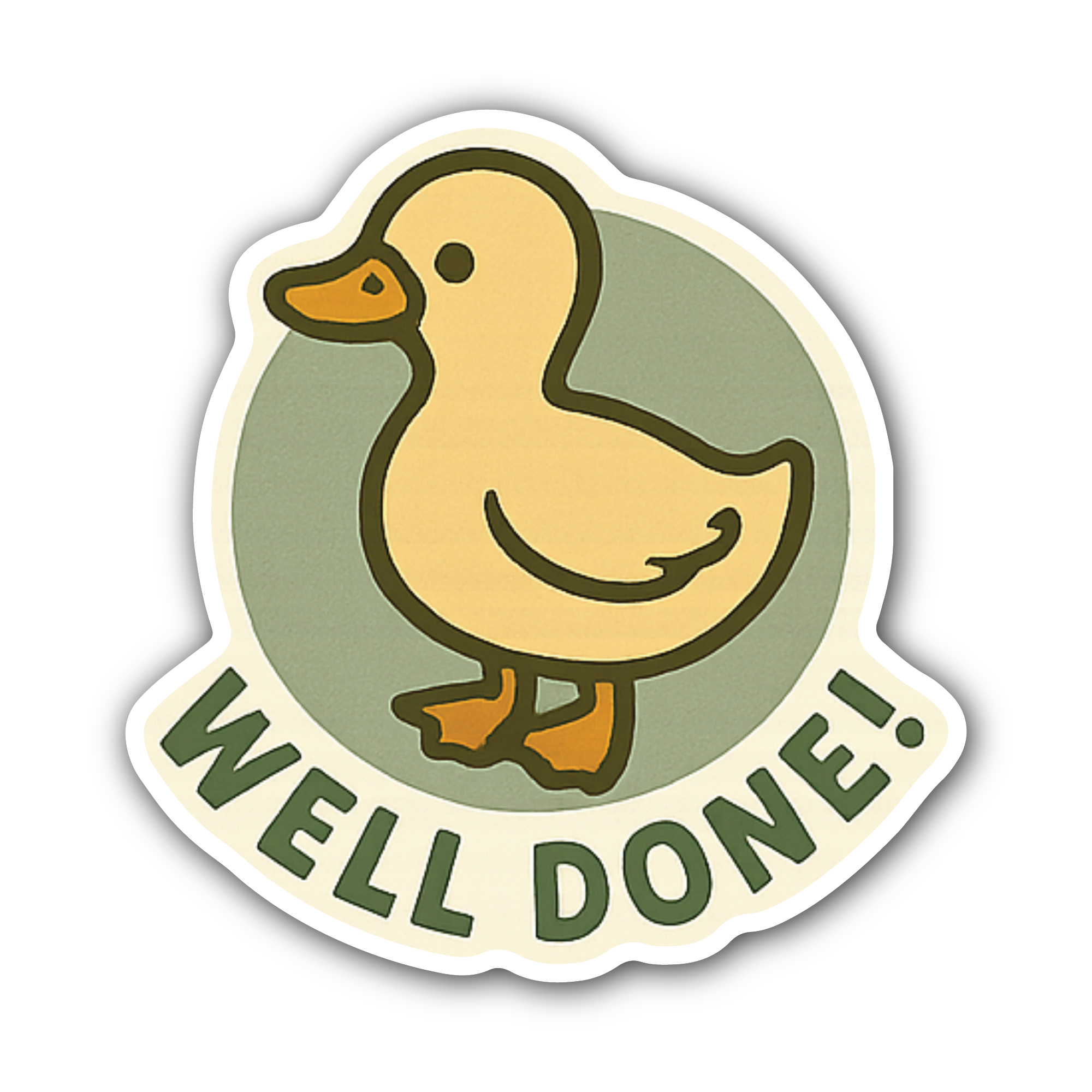 Well Done! Duck Sticker, Waterproof Vinyl Decal Sticker Indoor Or Outdoor 2 (Pieces) 3" and 5"