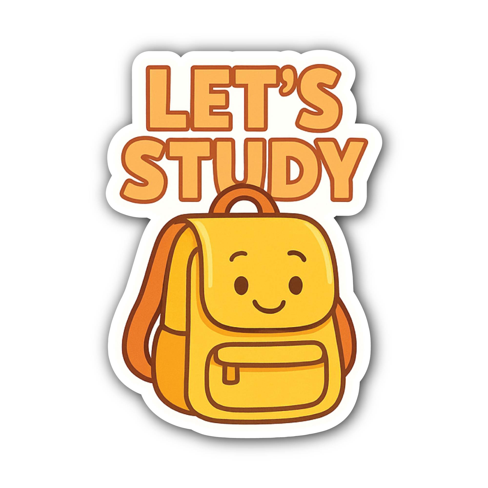 Let's Study Sticker, Waterproof Vinyl Decal Sticker Indoor Or Outdoor 2 (Pieces) 3" and 5"