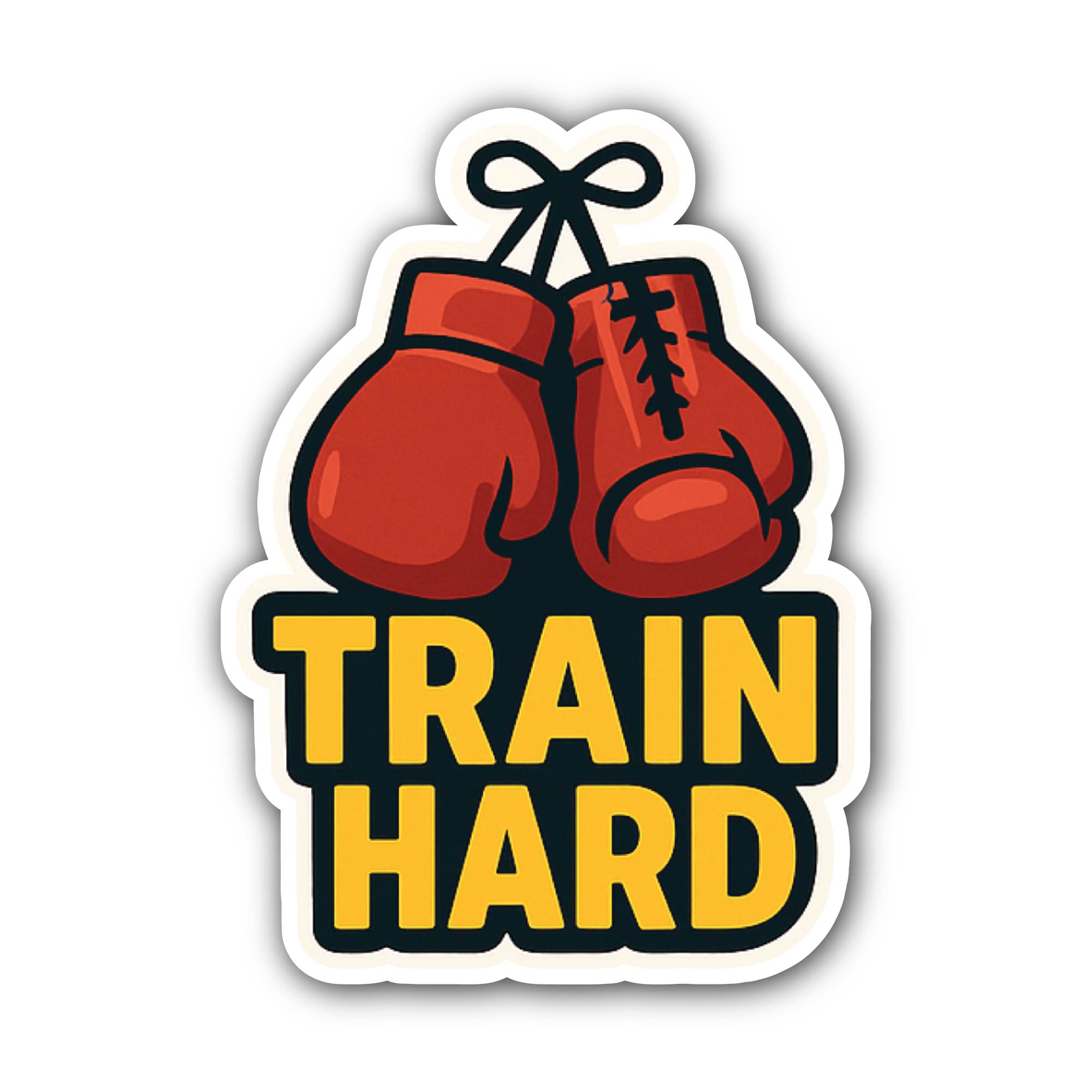 Train Hard Sticker, Waterproof Vinyl Decal Sticker Indoor Or Outdoor 2 (Pieces) 3" and 5"