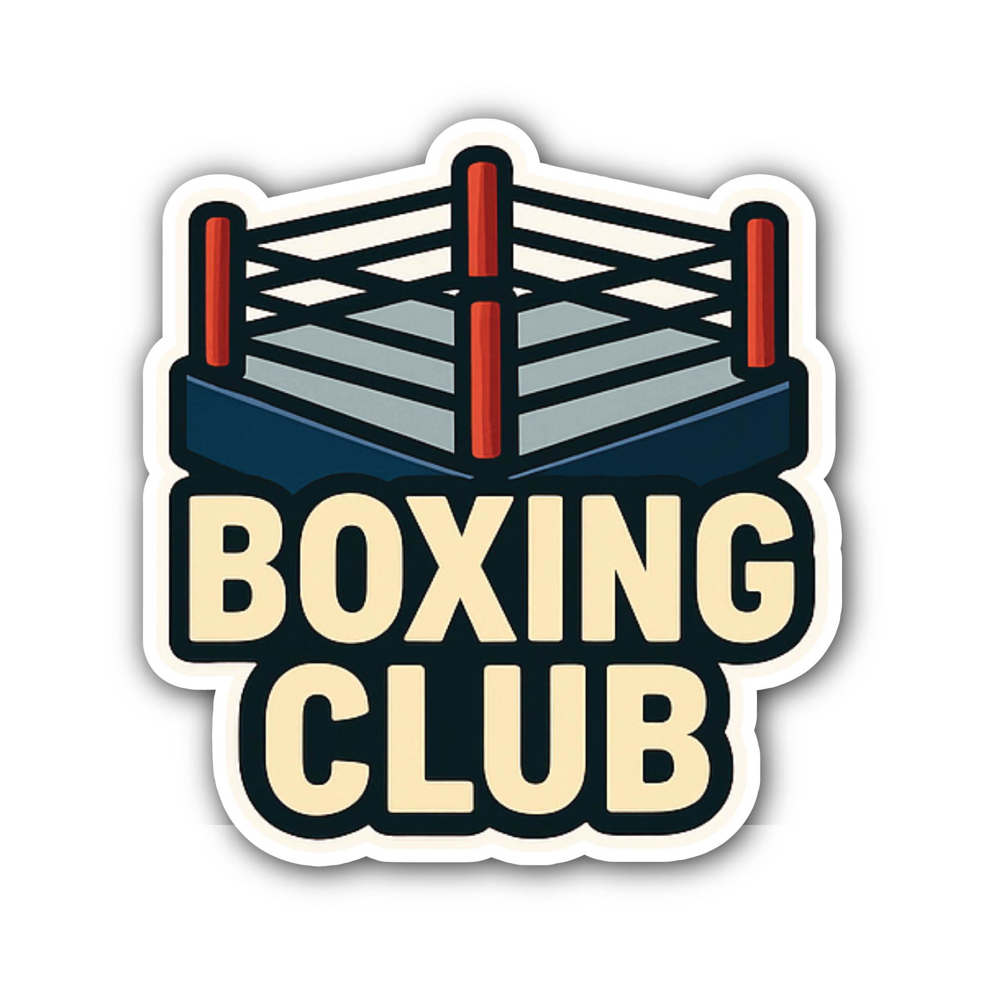 Boxing Club Sticker, Waterproof Vinyl Decal Sticker Indoor Or Outdoor 2 (Pieces) 3" and 5"