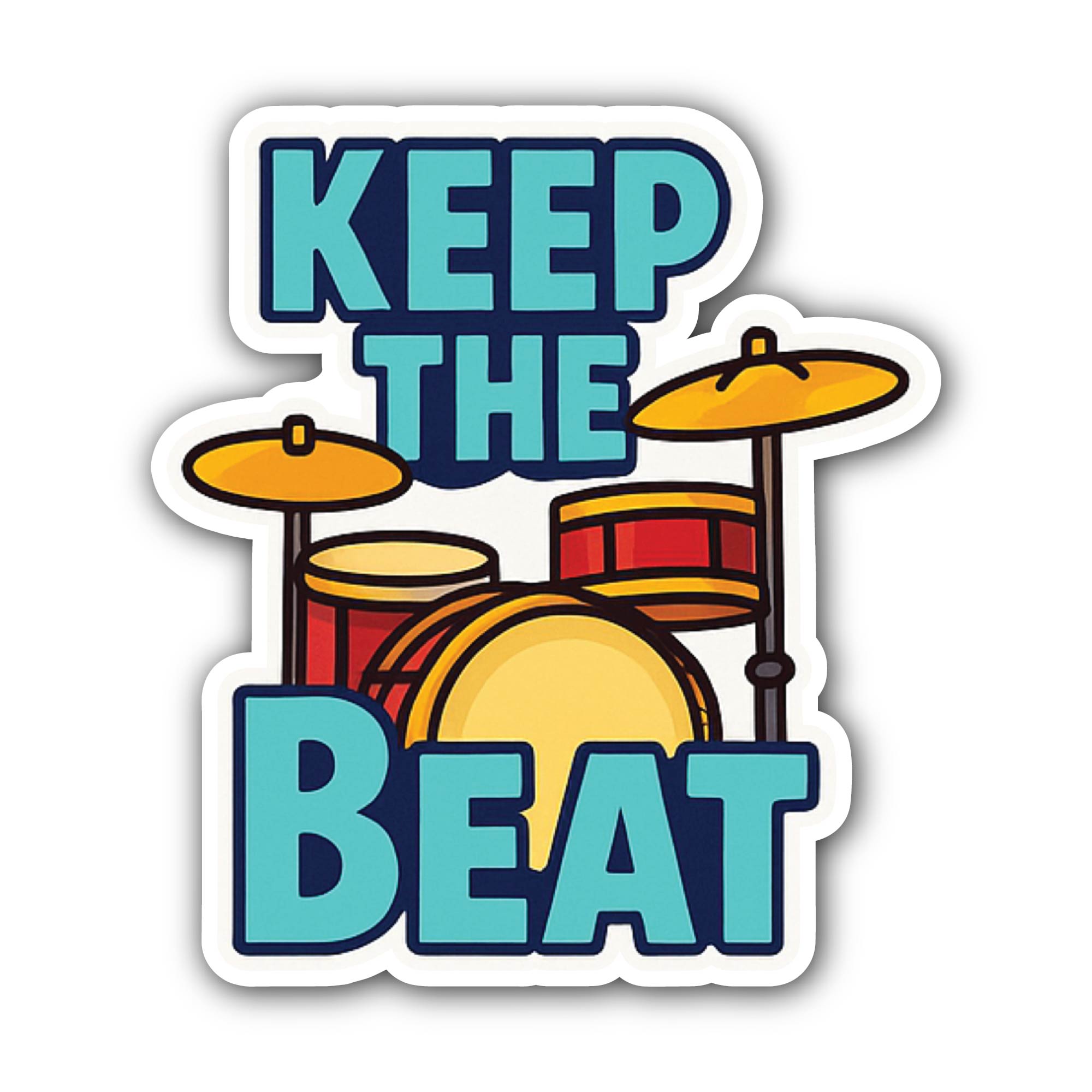 Keep The Beat Sticker, Waterproof Vinyl Decal Sticker Indoor Or Outdoor 2 (Pieces) 3" and 5"