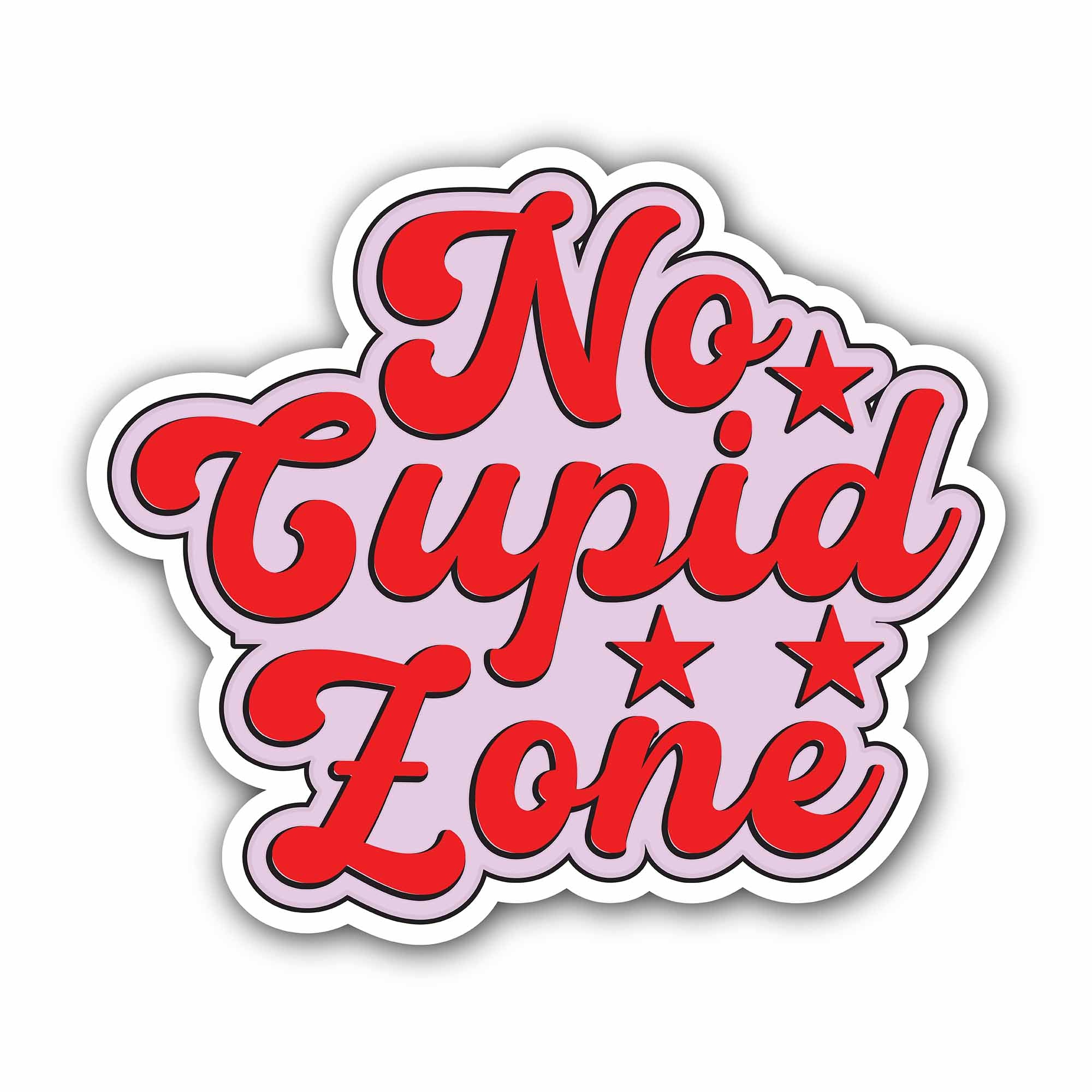 No Cupid Zone Sticker, Waterproof Vinyl Decal Sticker Indoor Or Outdoor 2 (Pieces) 3" and 5"