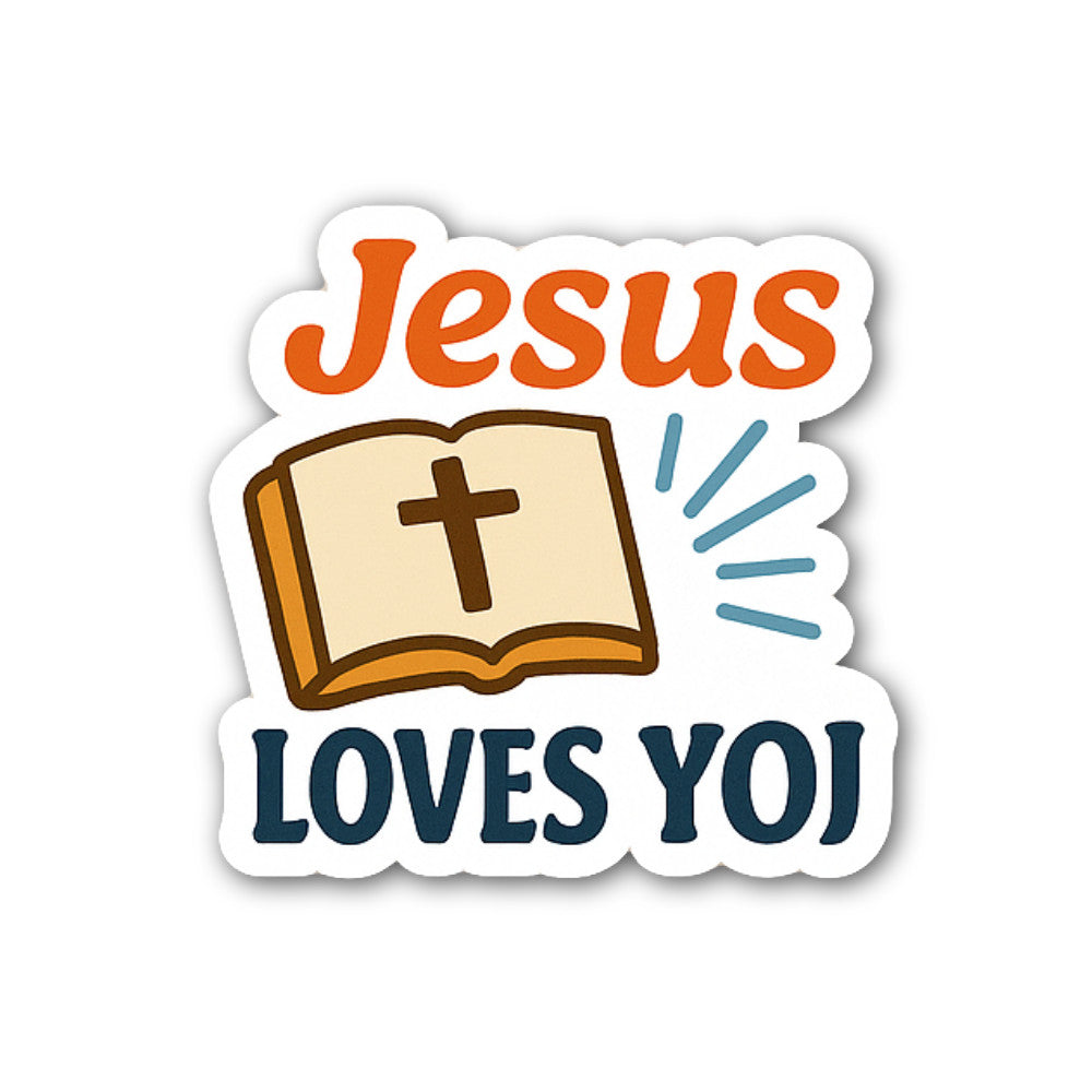 Jesus Loves You Sticker, Waterproof Vinyl Decal Sticker Indoor Or Outdoor 2 (Pieces) 3" and 5"