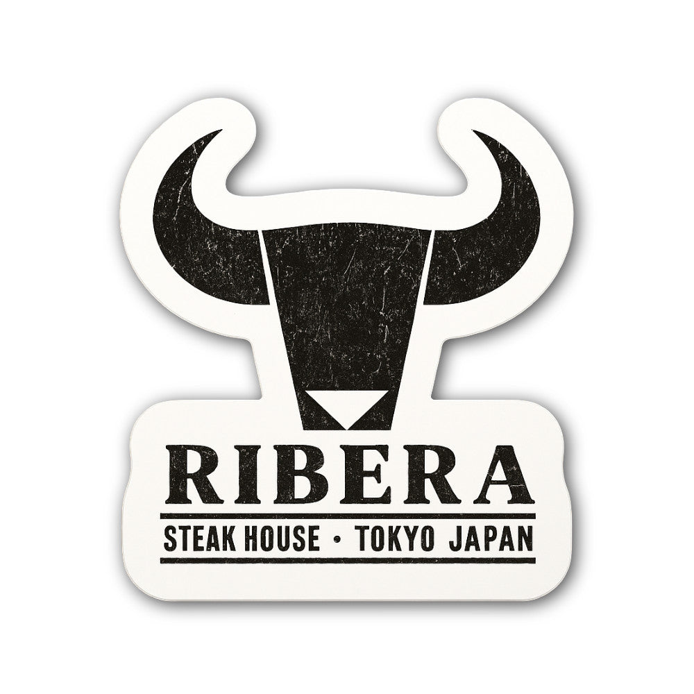 Ribera Steak House Sticker, Waterproof Vinyl Decal Sticker Indoor Or Outdoor 2 (Pieces) 3" and 5"
