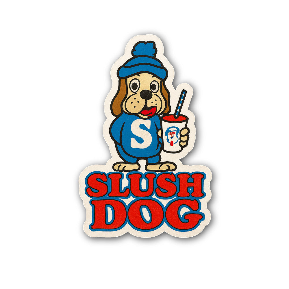 Slush Dog Sticker, Waterproof Vinyl Decal Sticker Indoor Or Outdoor 2 (Pieces) 3" and 5"