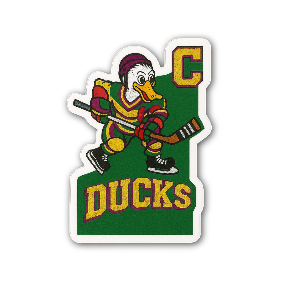 Mighty Ducks Sticker, Waterproof Vinyl Decal Sticker Indoor Or Outdoor 2 (Pieces) 3" and 5"