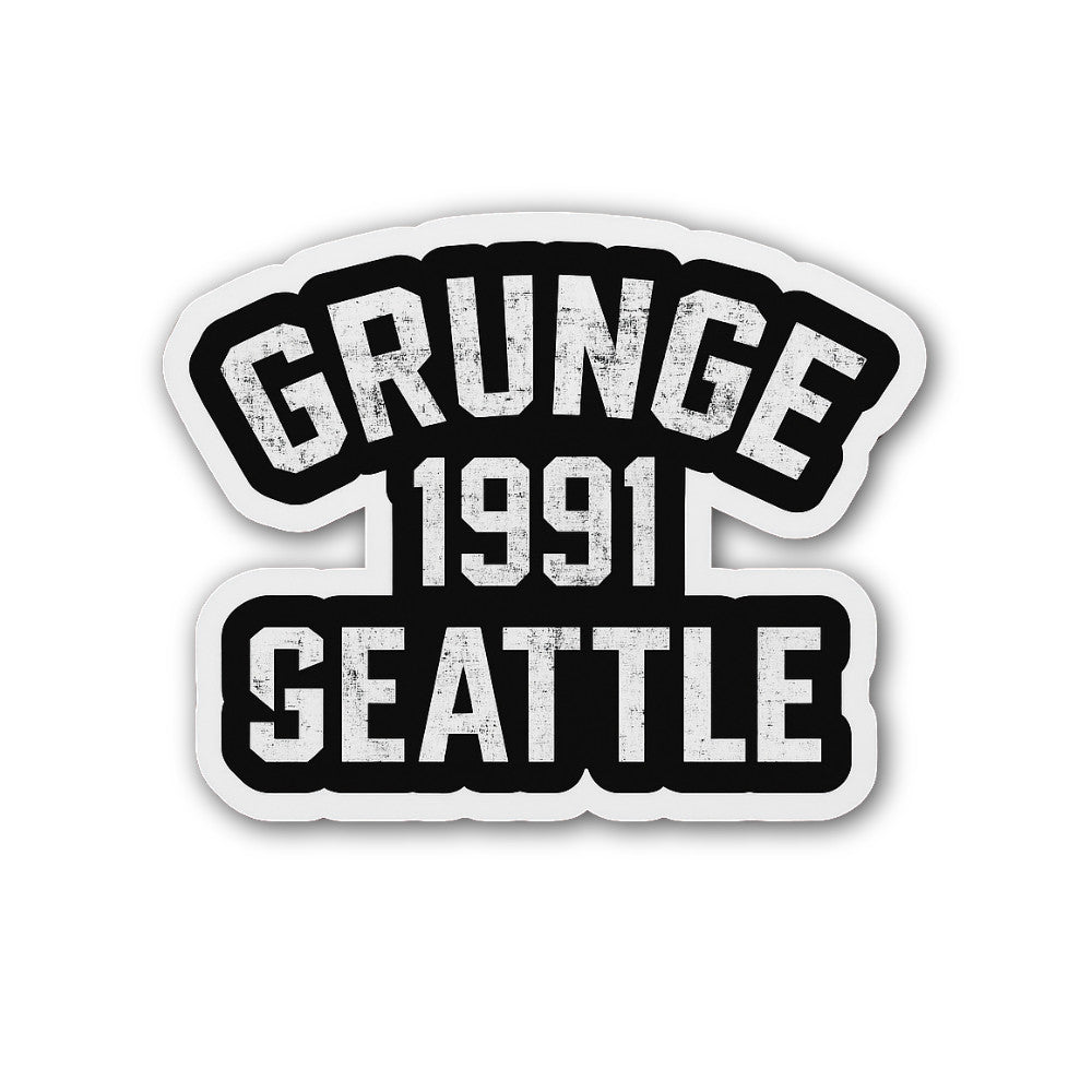 Grunge 1991 Seattle Sticker, Waterproof Vinyl Decal Sticker Indoor Or Outdoor 2 (Pieces) 3" and 5"