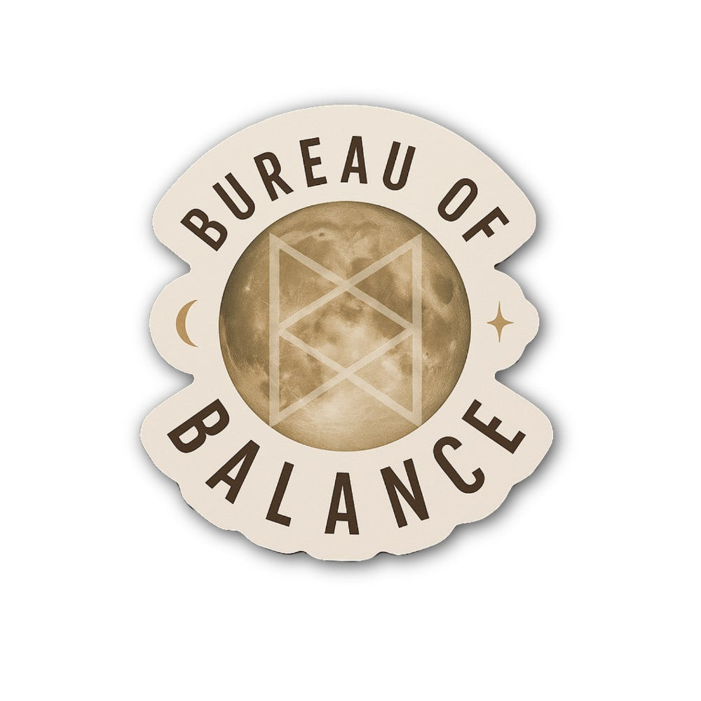 Bureau of Balance Sticker, Waterproof Vinyl Decal Sticker Indoor Or Outdoor 2 (Pieces) 3" and 5"
