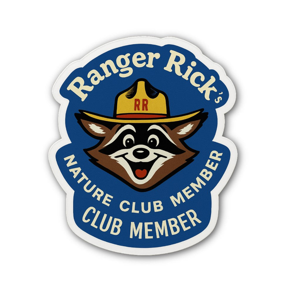 Ranger Rick Sticker, Waterproof Vinyl Decal Sticker Indoor Or Outdoor 2 (Pieces) 3" and 5"