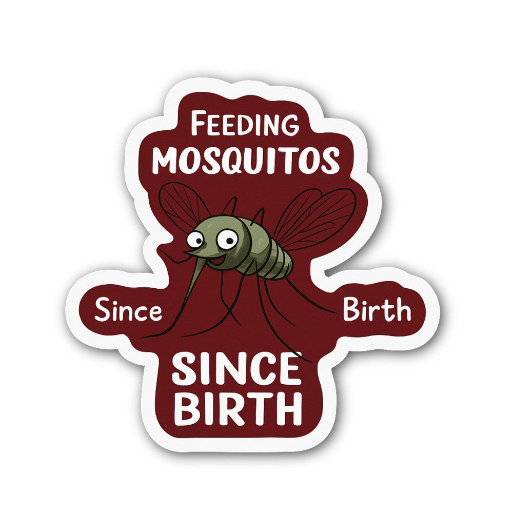 Feeding Mosquitos Sticker, Waterproof Vinyl Decal Sticker Indoor Or Outdoor 2 (Pieces) 3" and 5"