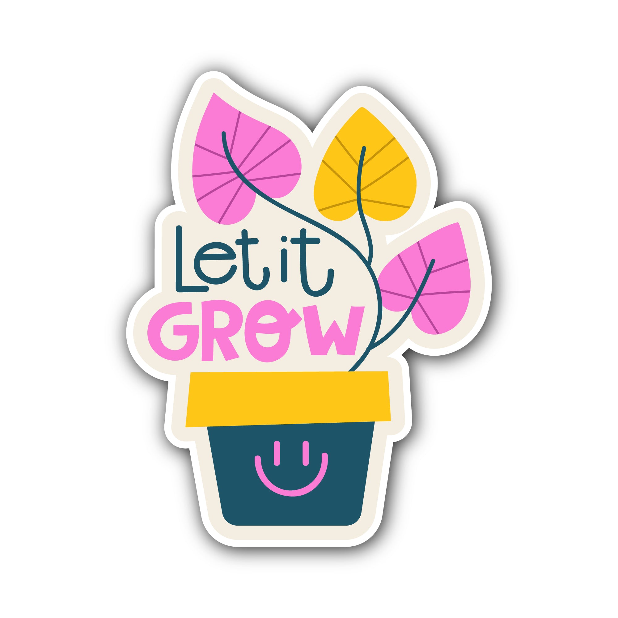 Let It Grow Sticker, Waterproof Vinyl Decal Sticker Indoor Or Outdoor 2 (Pieces) 3" and 5"
