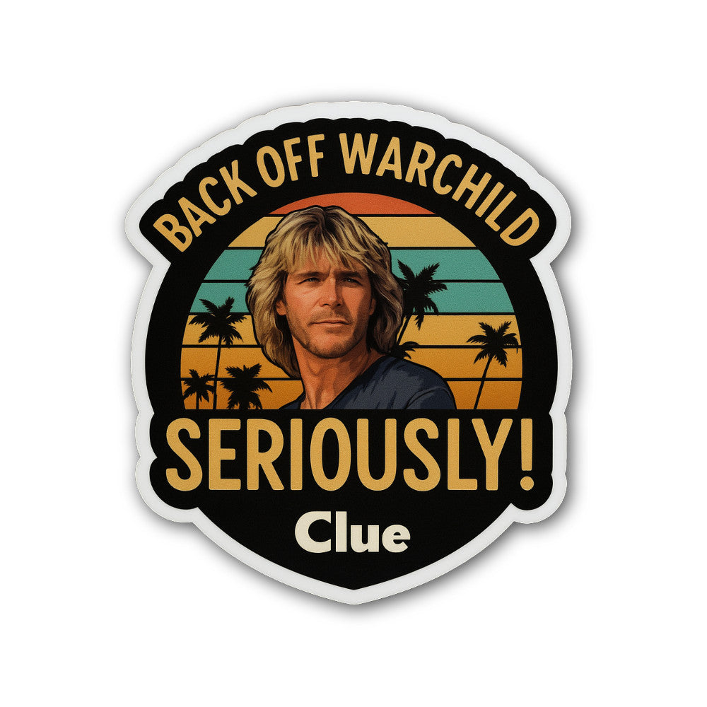 Back Off Warchild Sticker, Waterproof Vinyl Decal Sticker Indoor Or Outdoor 2 (Pieces) 3" and 5"