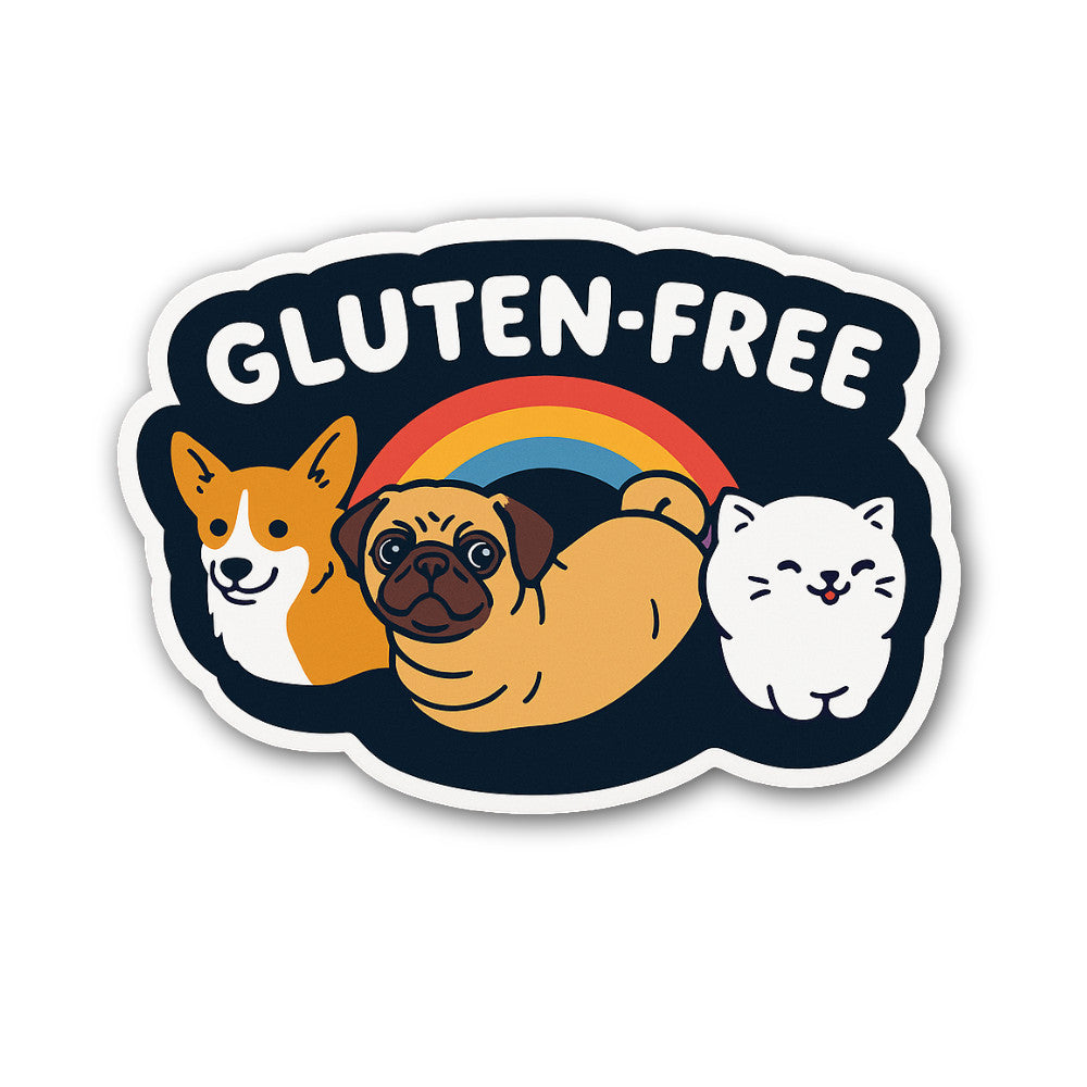 Gluten-Free Sticker, Waterproof Vinyl Decal Sticker Indoor Or Outdoor 2 (Pieces) 3" and 5"