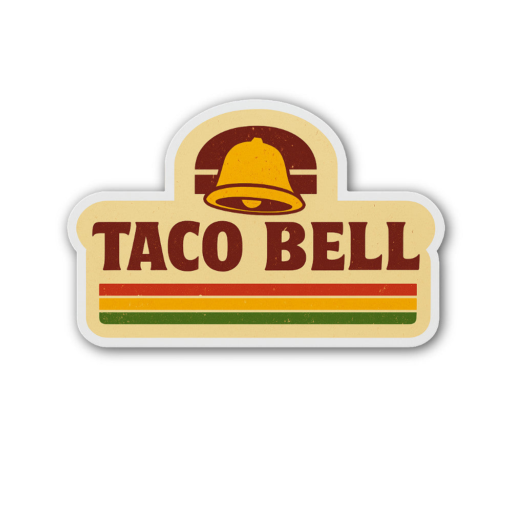 Taco Bell Sticker, Waterproof Vinyl Decal Sticker Indoor Or Outdoor 2 (Pieces) 3" and 5"