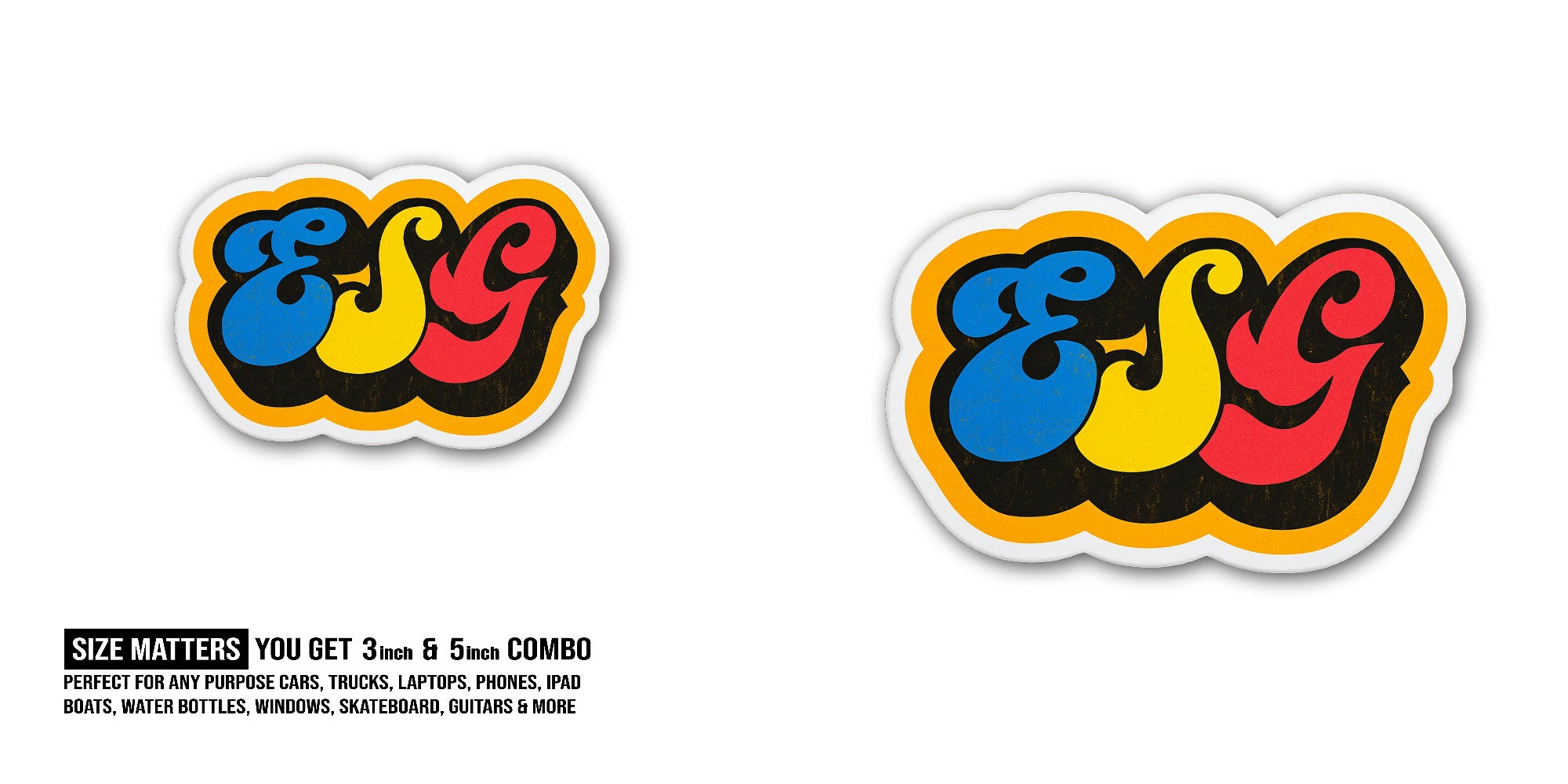 ESG Sticker, Waterproof Vinyl Decal Sticker Indoor Or Outdoor 2 (Pieces) 3" and 5"