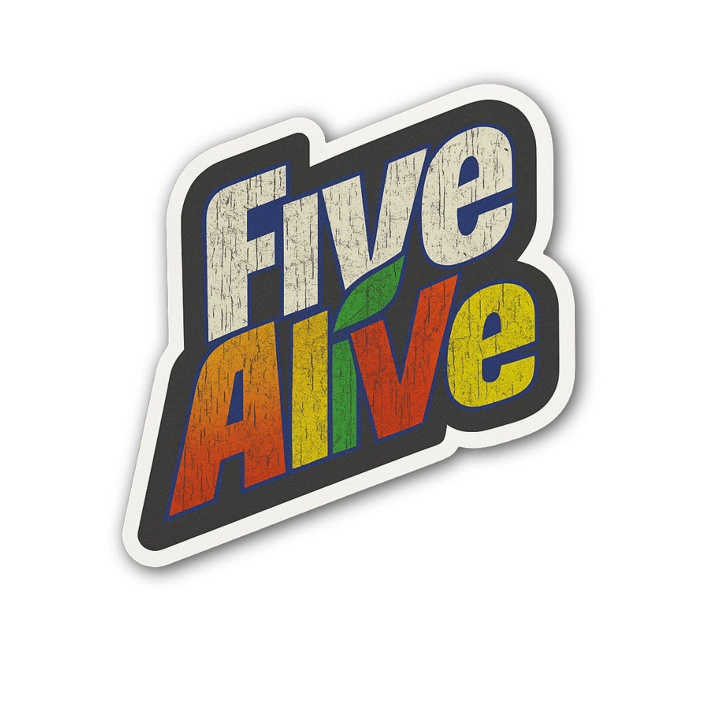 Five Alive Sticker, Waterproof Vinyl Decal Sticker Indoor Or Outdoor 2 (Pieces) 3" and 5"