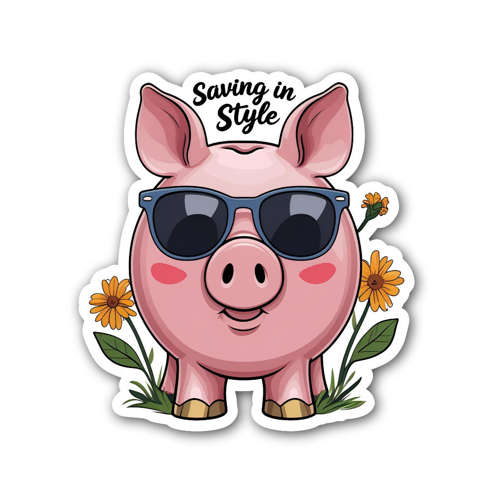 Saving in Style Sticker, Waterproof Vinyl Decal Sticker Indoor Or Outdoor 2 (Pieces) 3" and 5"
