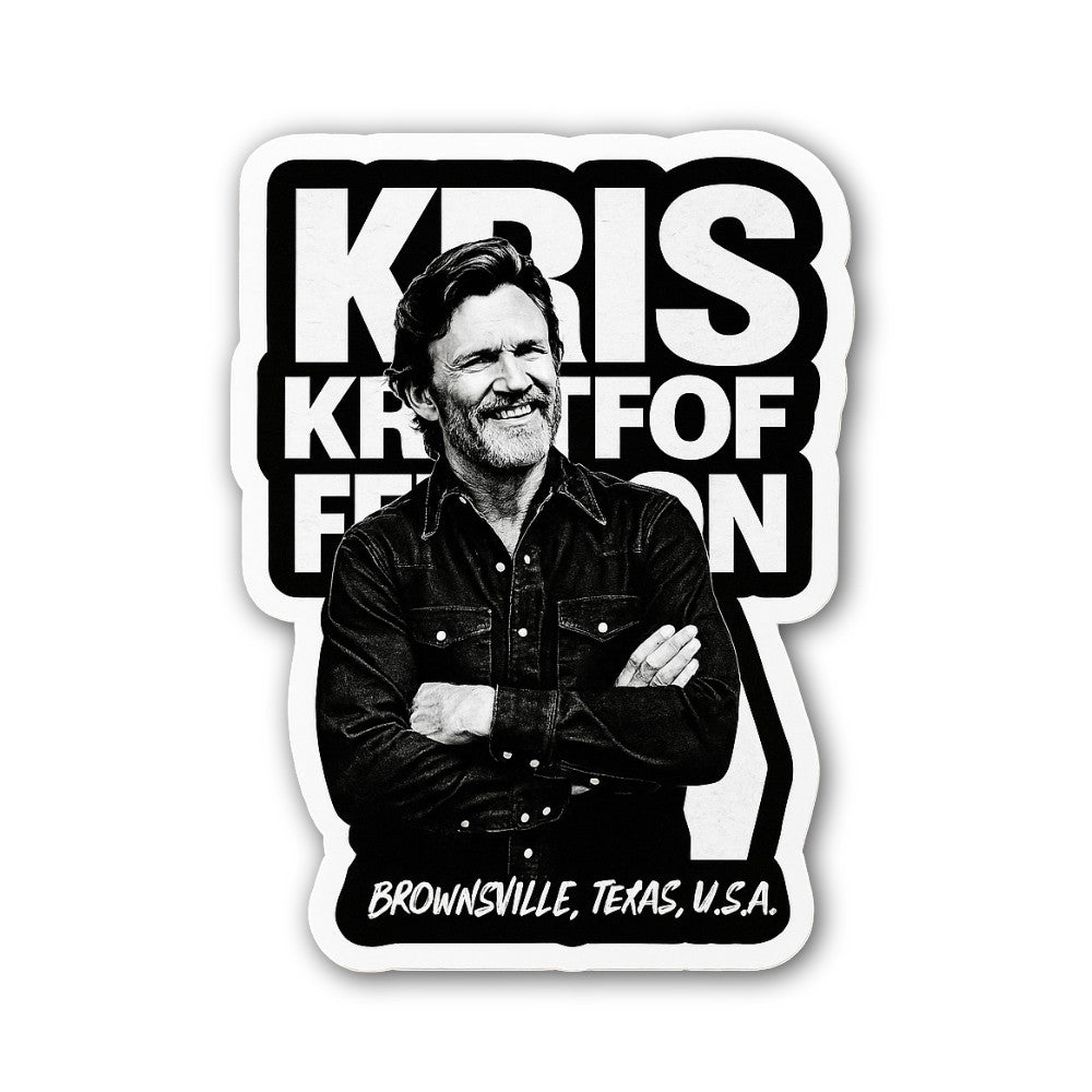 Kris Kristofferson Sticker, Waterproof Vinyl Decal Sticker Indoor Or Outdoor 2 (Pieces) 3" and 5"