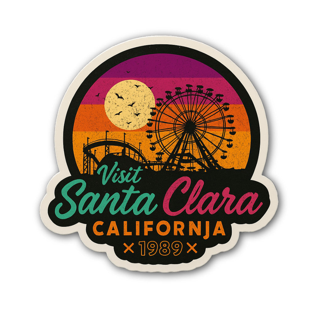 Santa Clara Sticker, Waterproof Vinyl Decal Sticker Indoor Or Outdoor 2 (Pieces) 3" and 5"