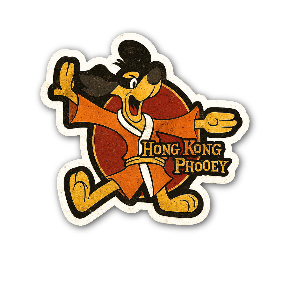Hong Kong Phooey Sticker, Waterproof Vinyl Decal Sticker Indoor Or Outdoor 2 (Pieces) 3" and 5"