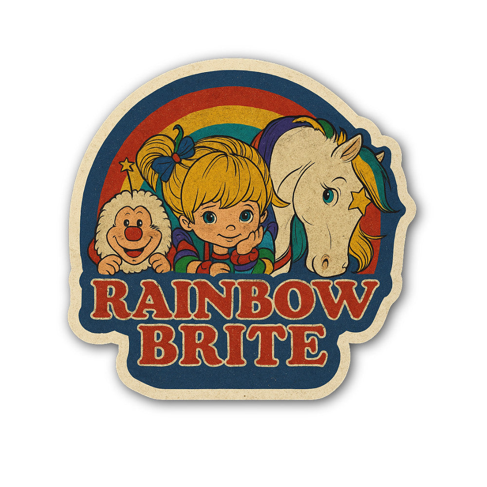 Rainbow Brite Sticker, Waterproof Vinyl Decal Sticker Indoor Or Outdoor 2 (Pieces) 3" and 5"