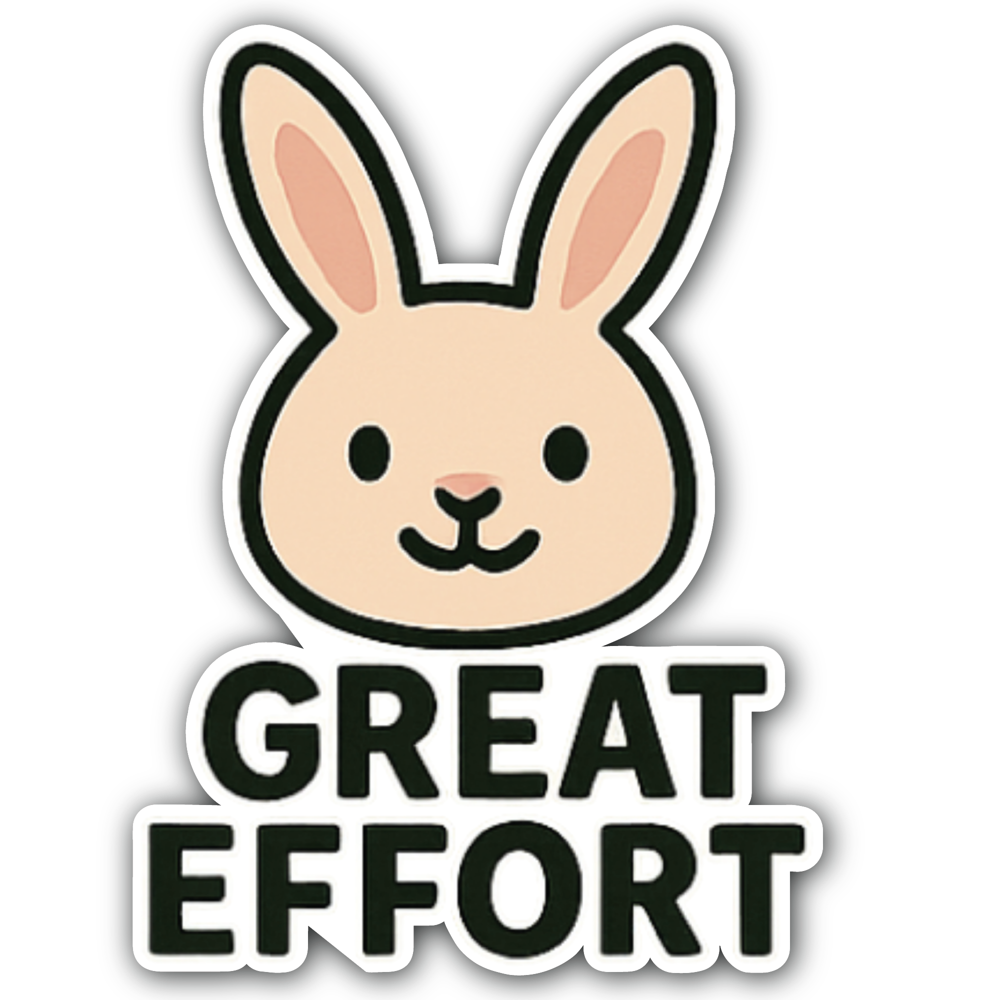 Great Effort Sticker, Waterproof Vinyl Decal Sticker Indoor Or Outdoor 2 (Pieces) 3" and 5"