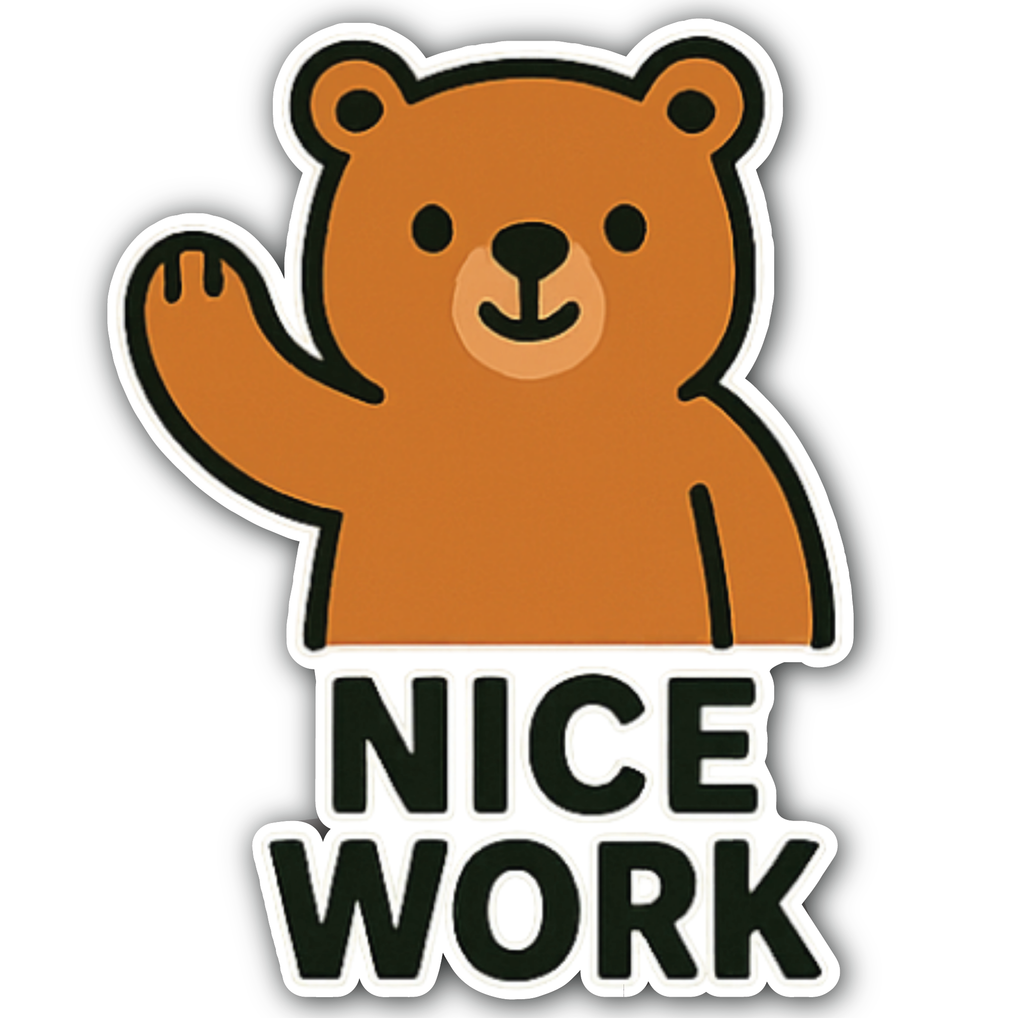 Nice Work Sticker, Waterproof Vinyl Decal Sticker Indoor Or Outdoor 2 (Pieces) 3" and 5"