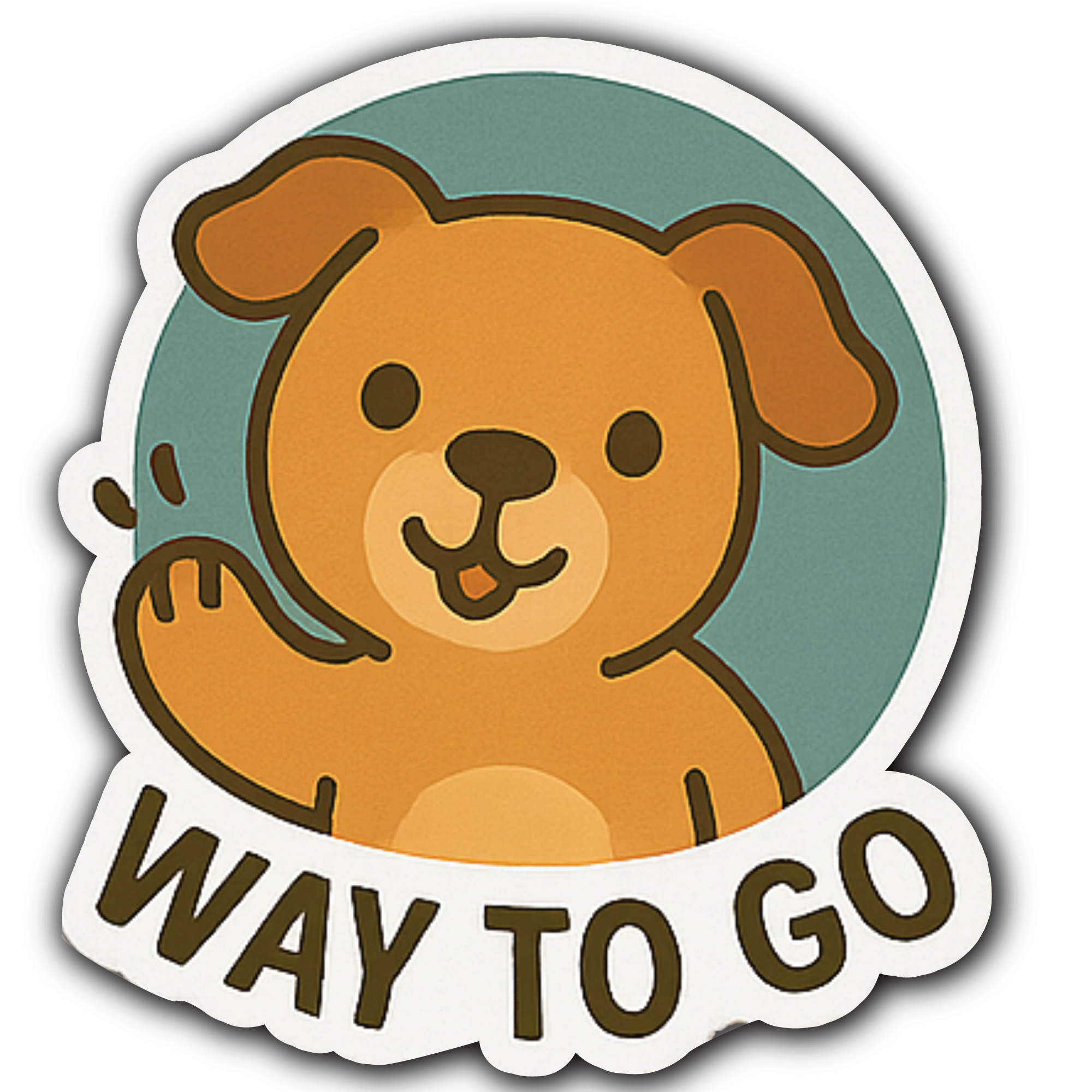 Happy Dog Sticker, Waterproof Vinyl Decal Sticker Indoor Or Outdoor 2 (Pieces) 3" and 5"