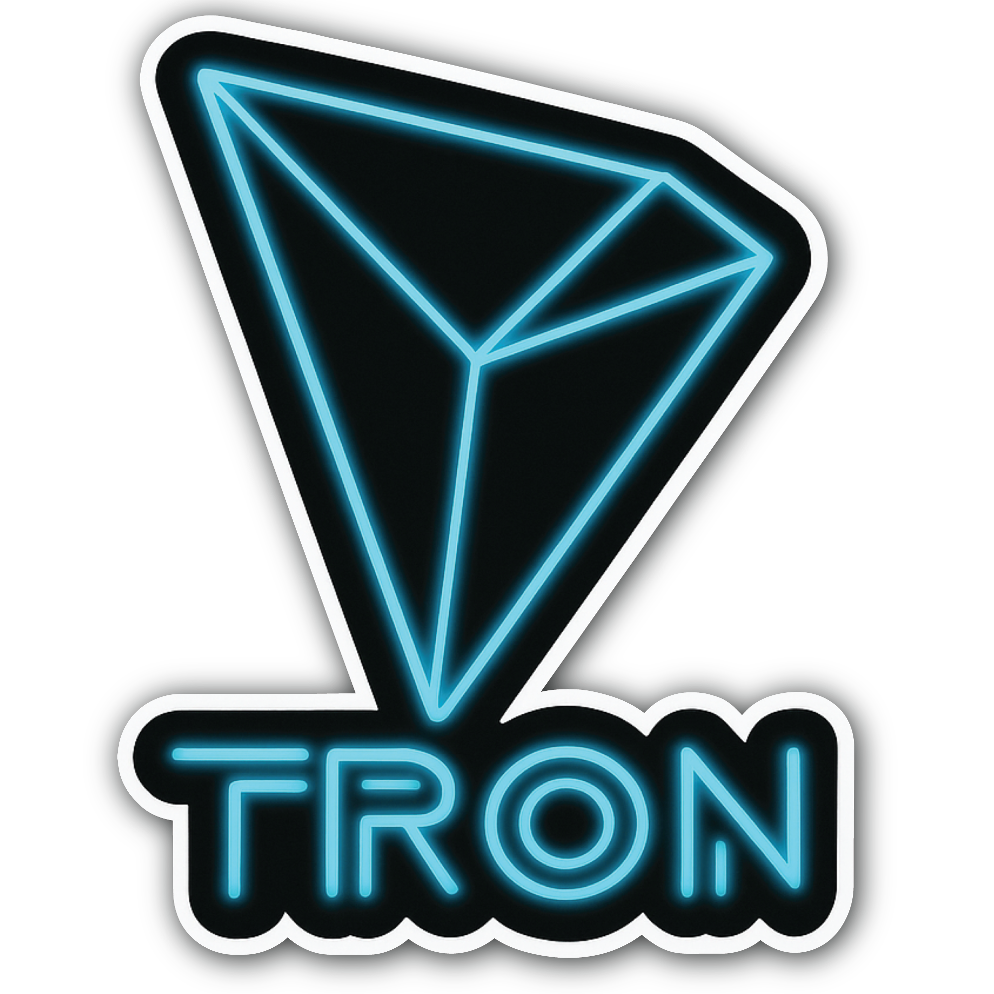 TRON Sticker, Waterproof Vinyl Decal Sticker Indoor Or Outdoor 2 (Pieces) 3" and 5"