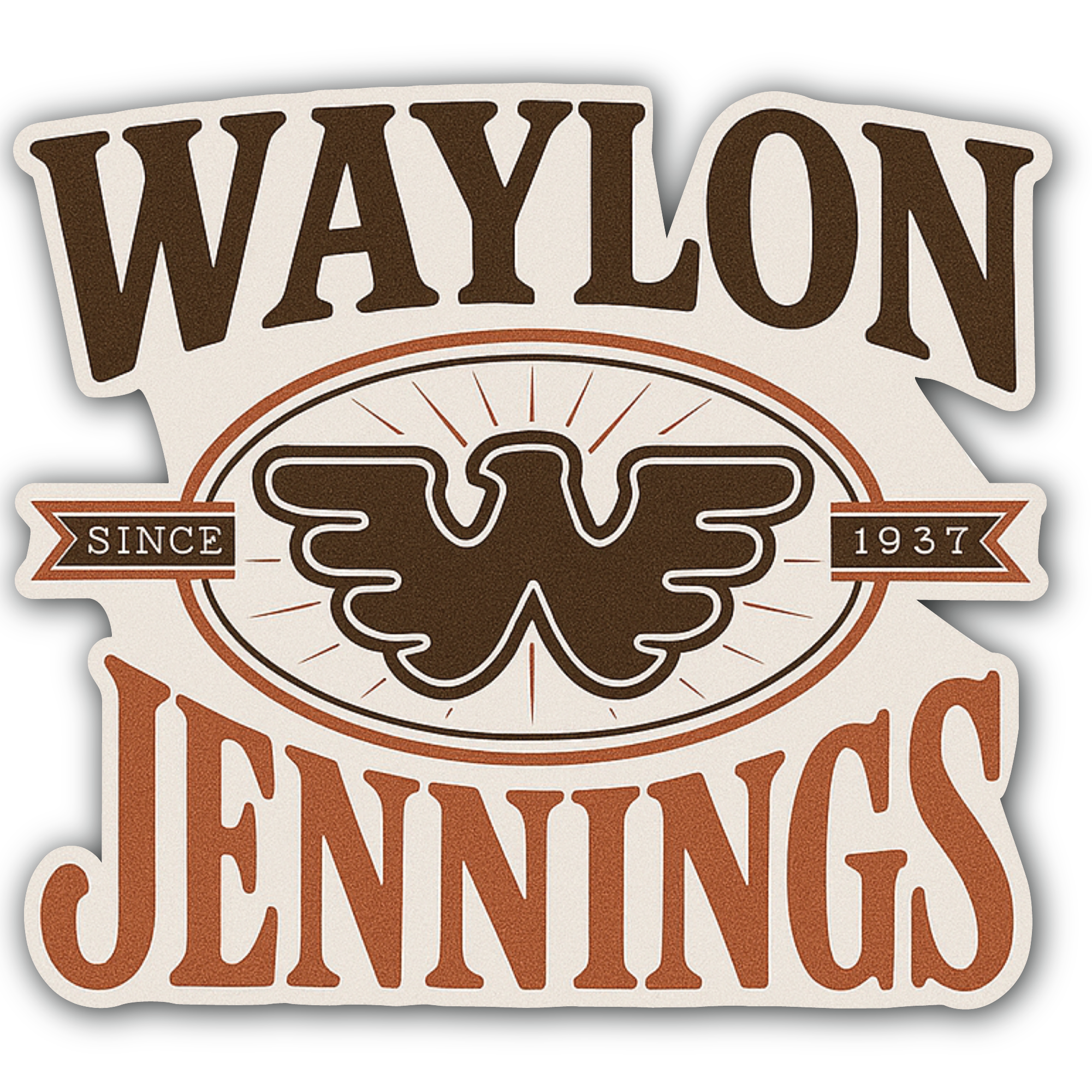 Waylon Jennings Sticker, Waterproof Vinyl Decal Sticker Indoor Or Outdoor 2 (Pieces) 3" and 5"