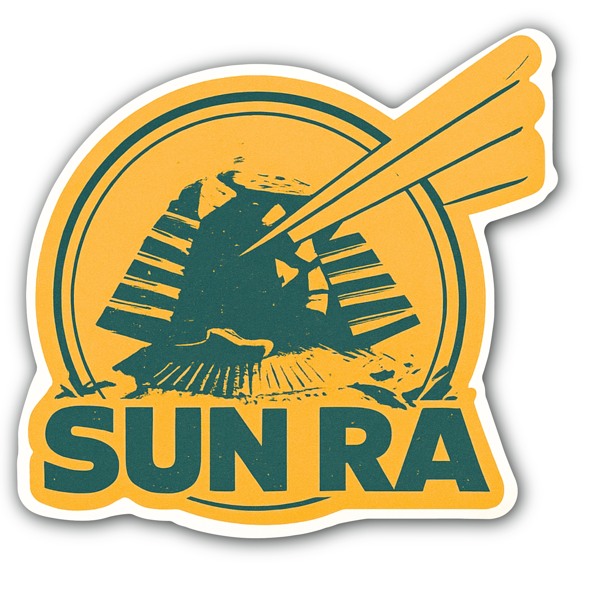 Sun Ra Sticker, Waterproof Vinyl Decal Sticker Indoor Or Outdoor 2 (Pieces) 3" and 5"