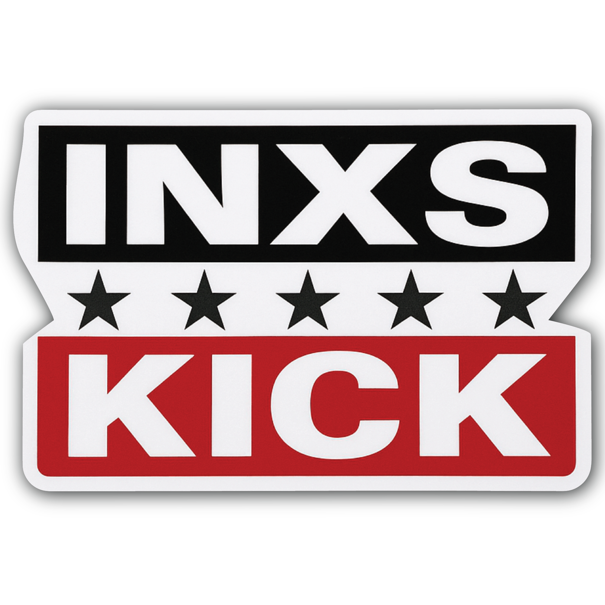 INXS Kick Sticker, Waterproof Vinyl Decal Sticker Indoor Or Outdoor 2 (Pieces) 3" and 5"