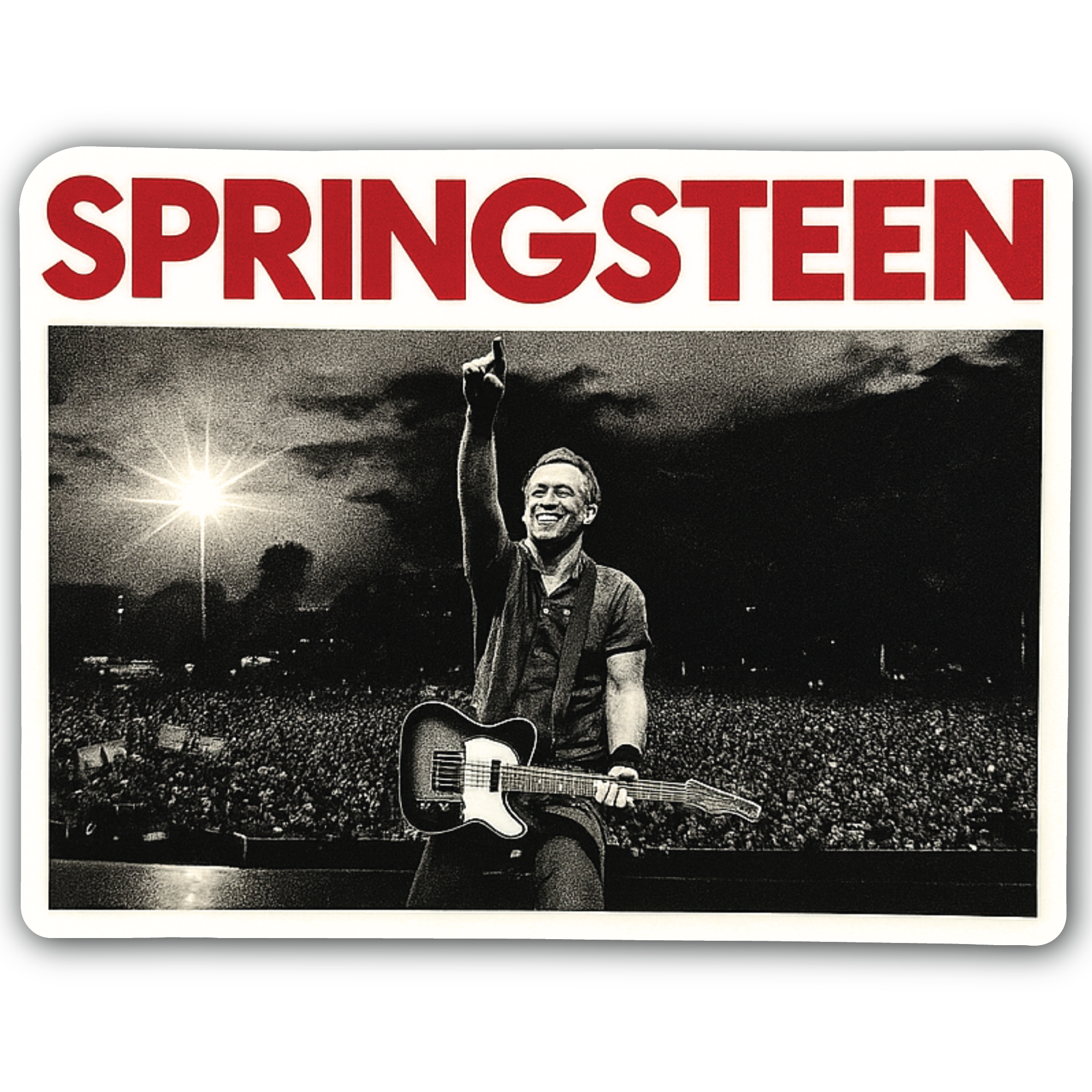 Springsteen Sticker, Waterproof Vinyl Decal Sticker Indoor Or Outdoor 2 (Pieces) 3" and 5"