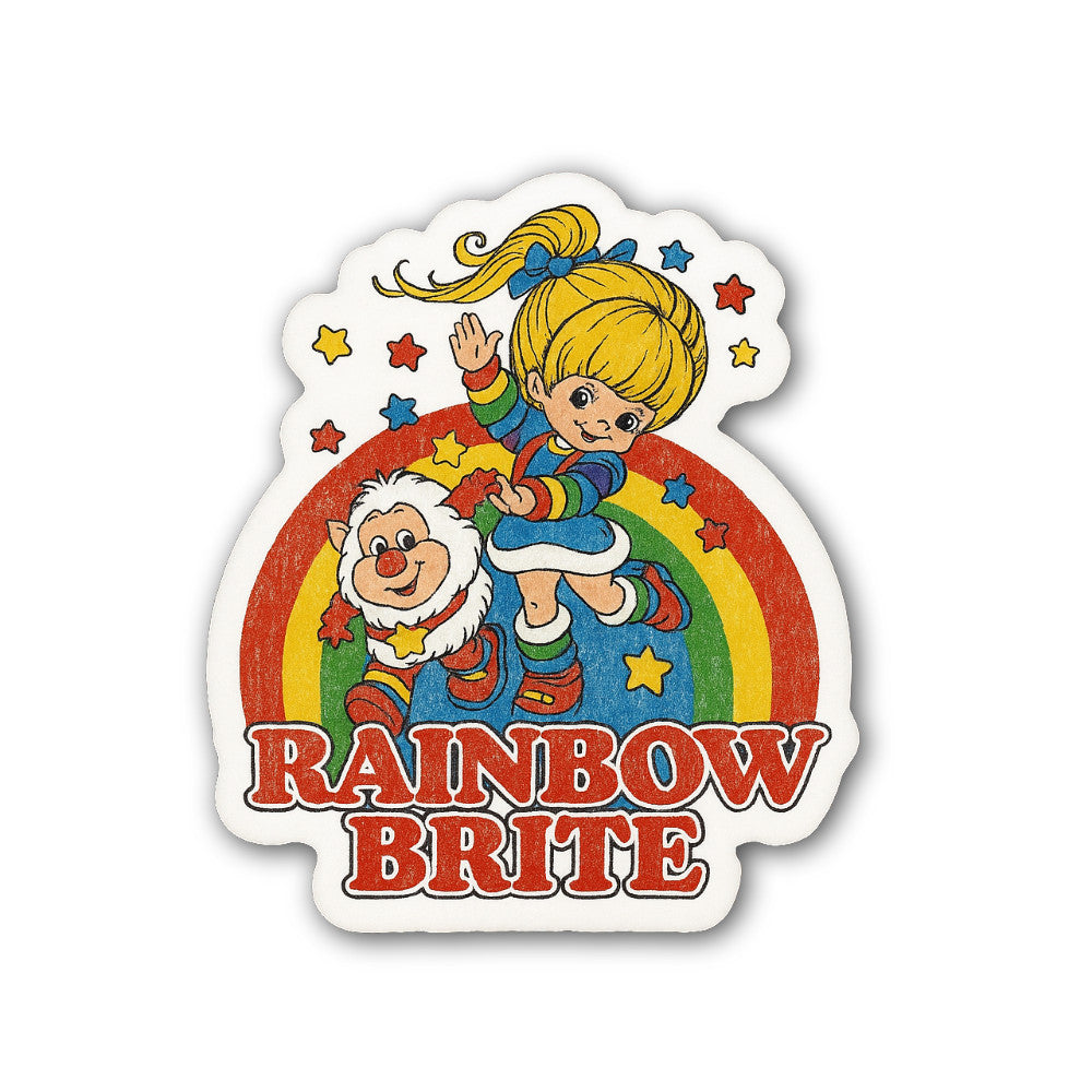Rainbow Brite Sticker, Waterproof Vinyl Decal Sticker Indoor Or Outdoor 2 (Pieces) 3" and 5"
