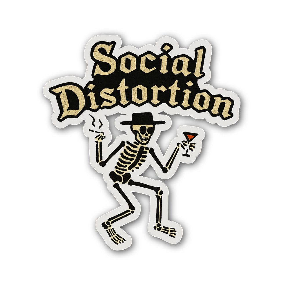 Social Distortion Sticker, Waterproof Vinyl Decal Sticker Indoor Or Outdoor 2 (Pieces) 3" and 5"