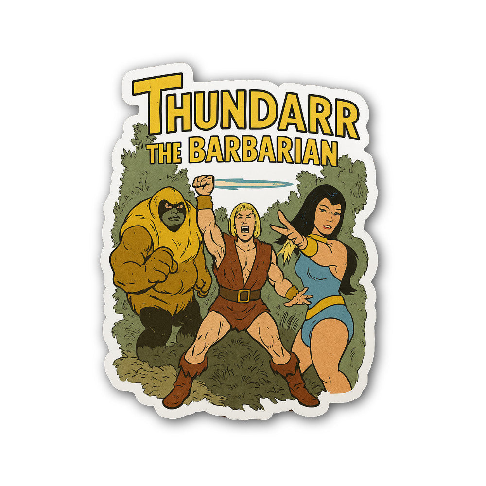 Thundarr the Barbarian Sticker, Waterproof Vinyl Decal Sticker Indoor Or Outdoor 2 (Pieces) 3" and 5"