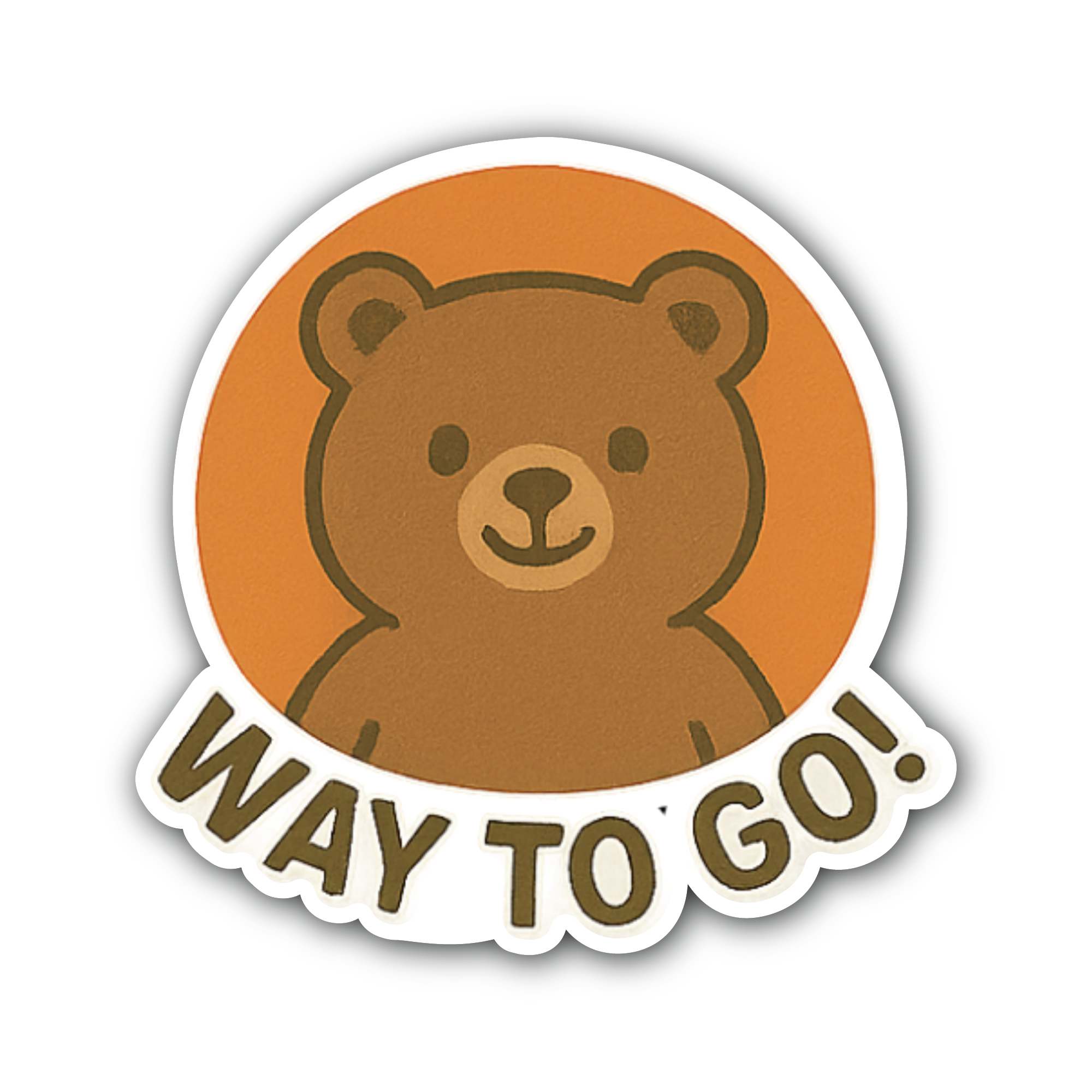 Way to GO Bear Sticker, Waterproof Vinyl Decal Sticker Indoor Or Outdoor 2 (Pieces) 3" and 5"