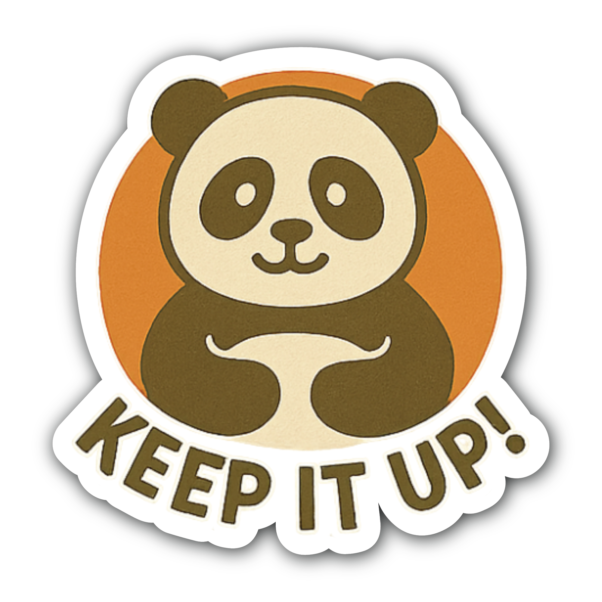 Keep IT UP Panda Sticker, Waterproof Vinyl Decal Sticker Indoor Or Outdoor 2 (Pieces) 3" and 5"